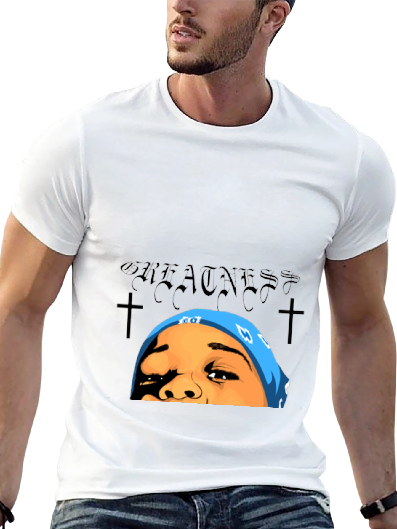 Greatness Graphic Tee - Black Cotton T-Shirt