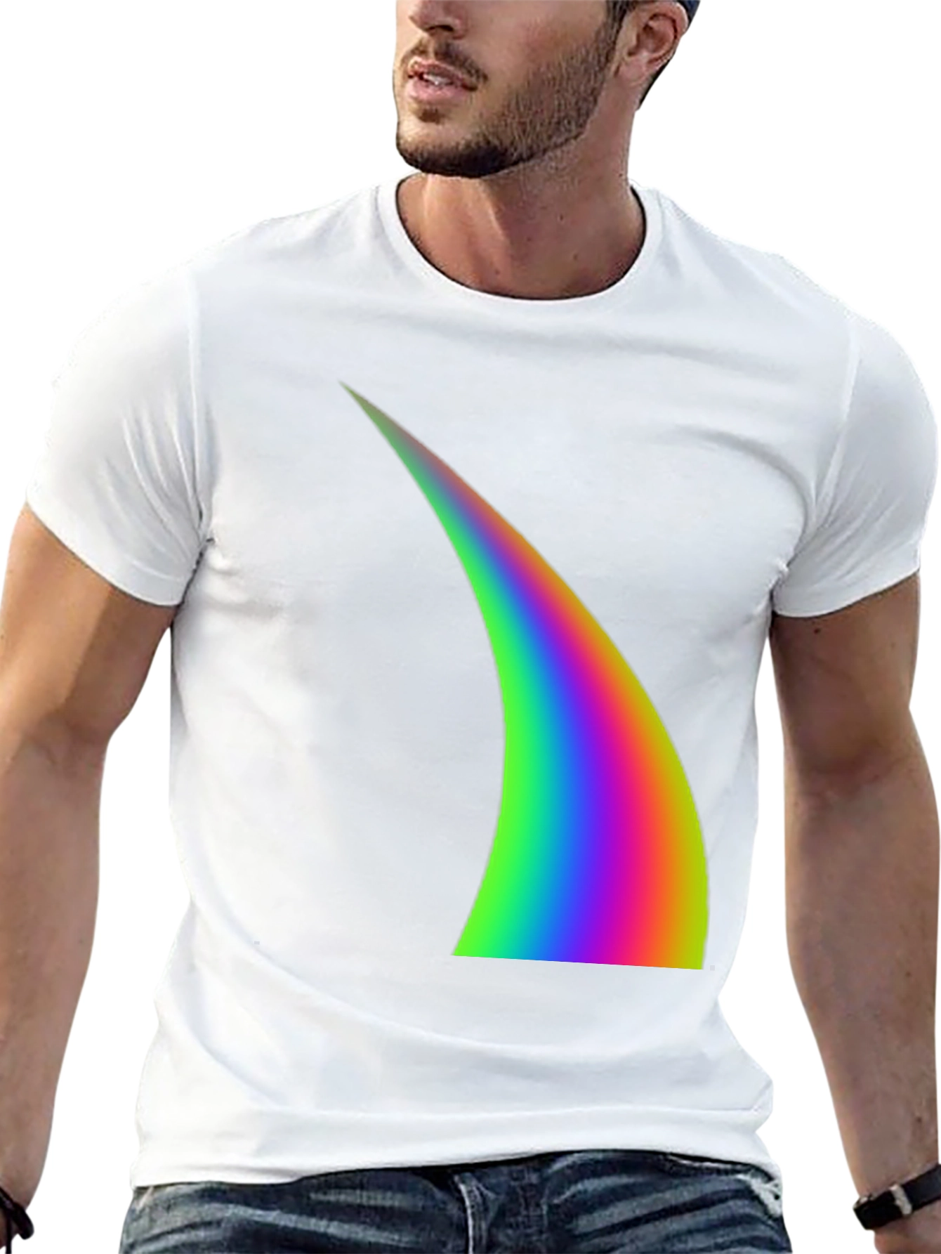 Rainbow Arc Graphic Black T-Shirt