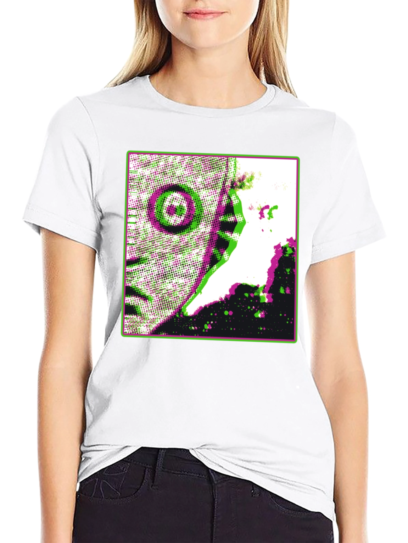 Retro Glitch Graphic Tee - Black