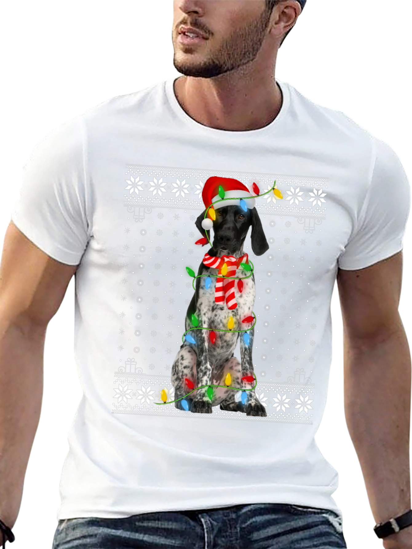 Dog Christmas Sweater Pattern Tee