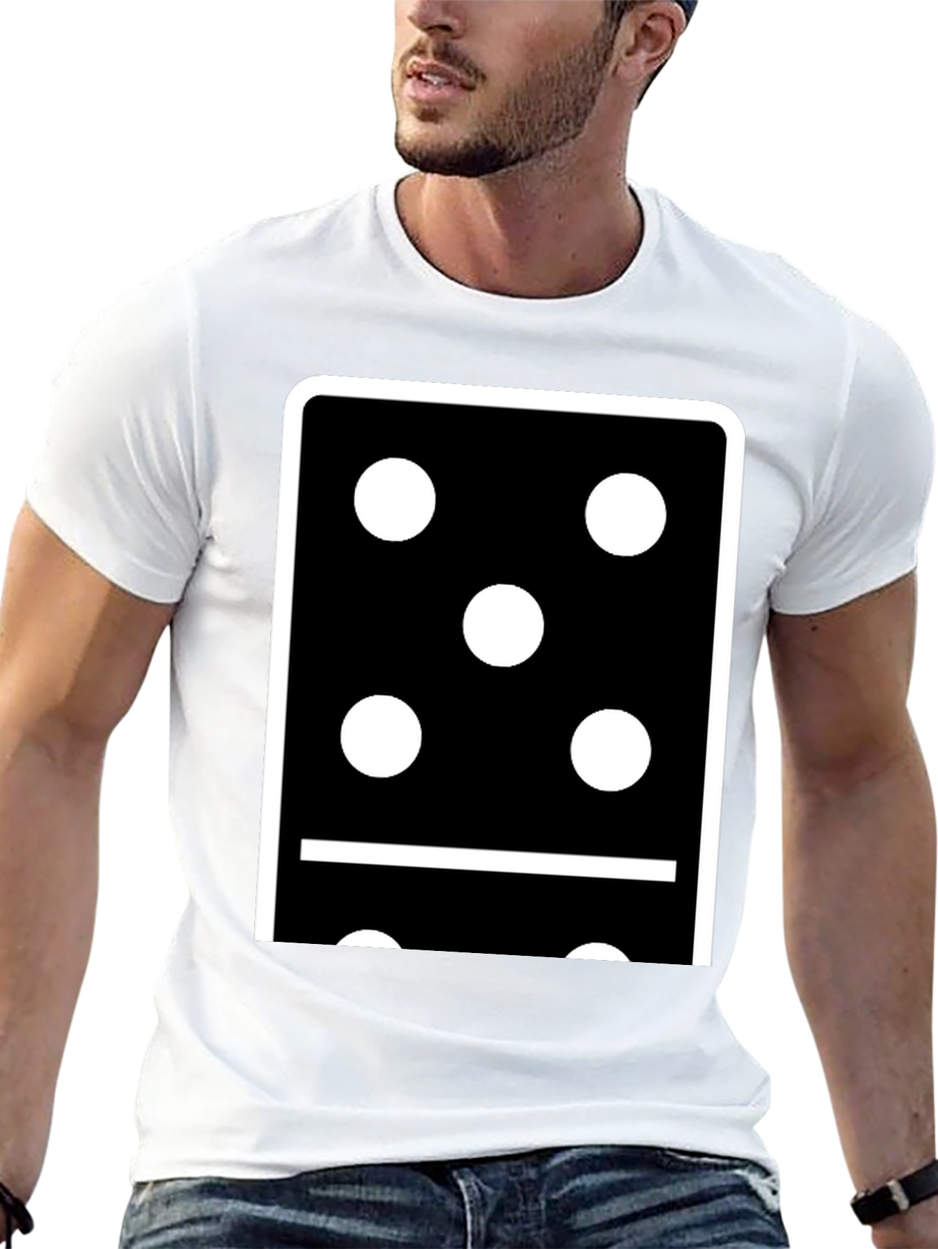 Domino Six Black T-Shirt - Lucky Number Style