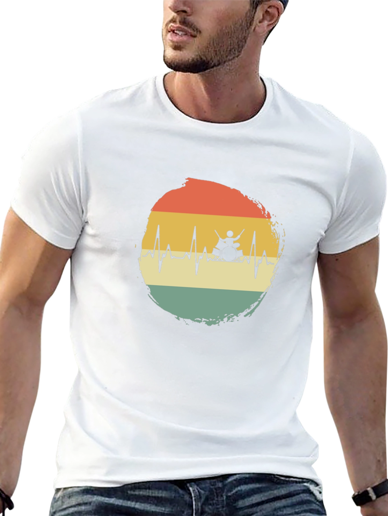 Drummer Heartbeat T-Shirt - Musician Tee