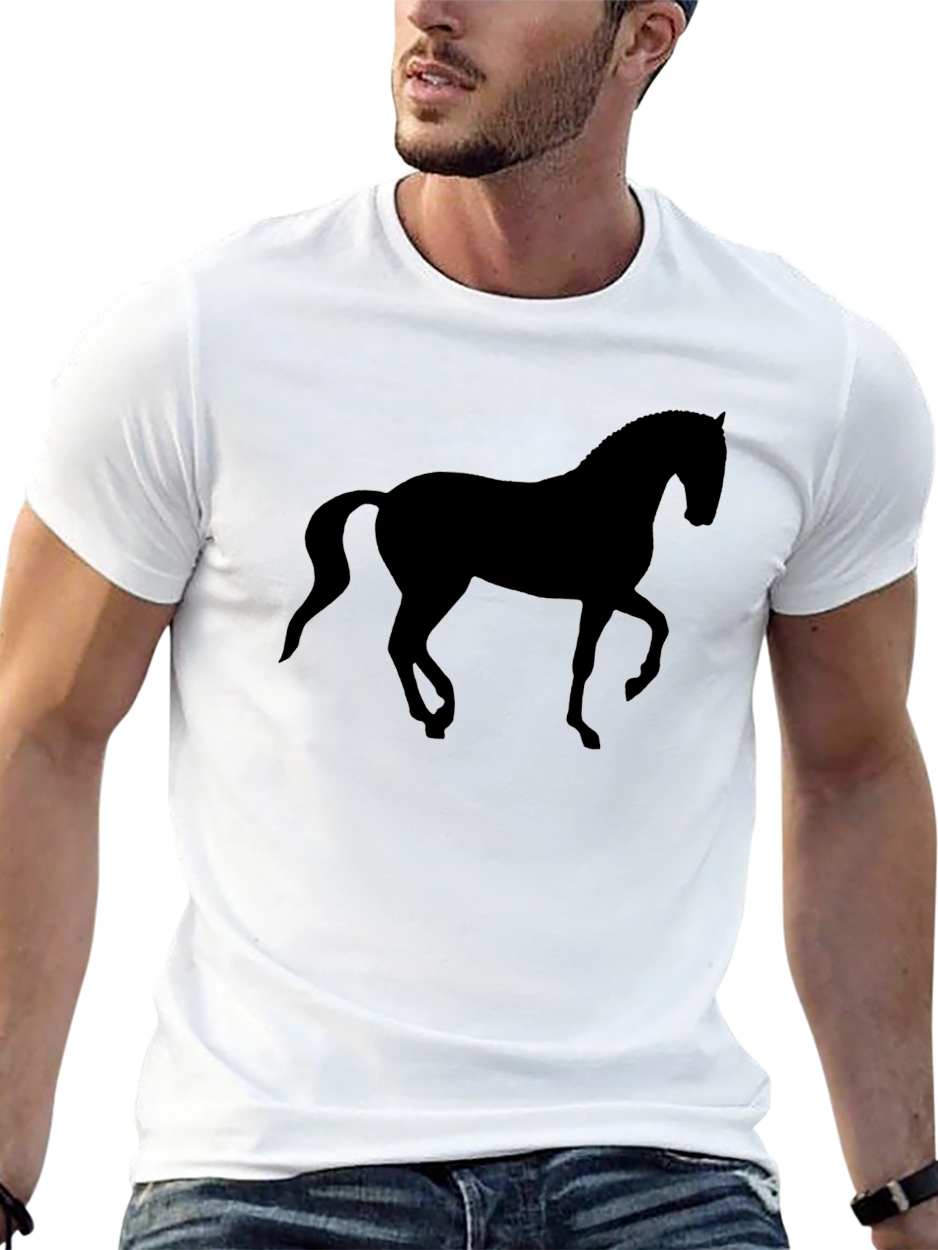 Horse Silhouette Graphic Tee - Classic Black T-Shirt