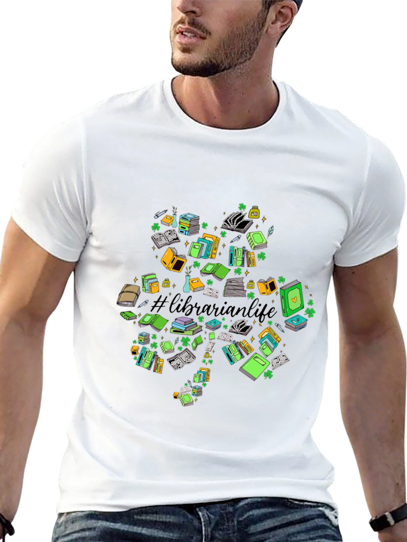 Librarian Life Shamrock T-Shirt
