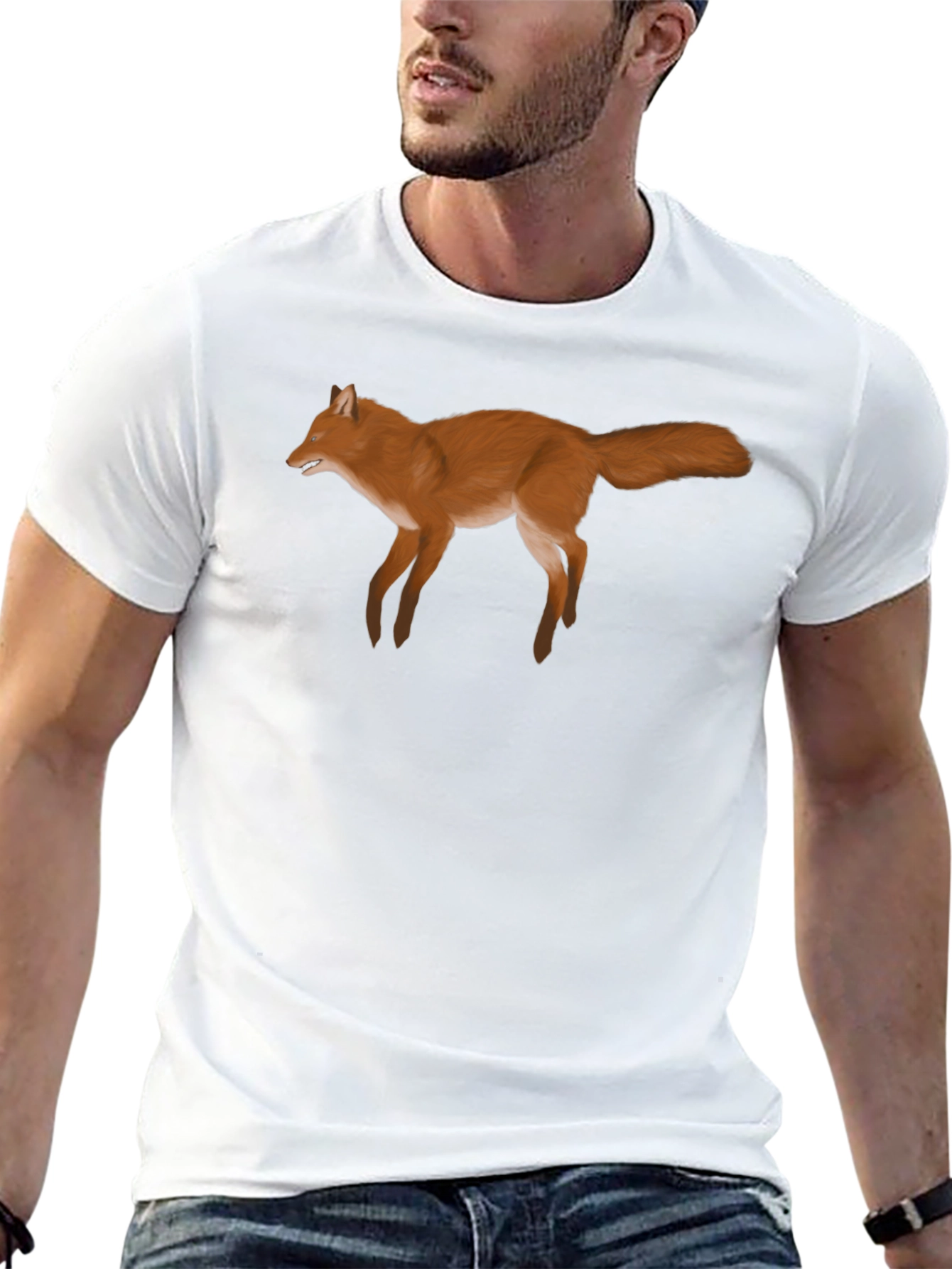 Fox Graphic Tee - Stylish Black T-Shirt