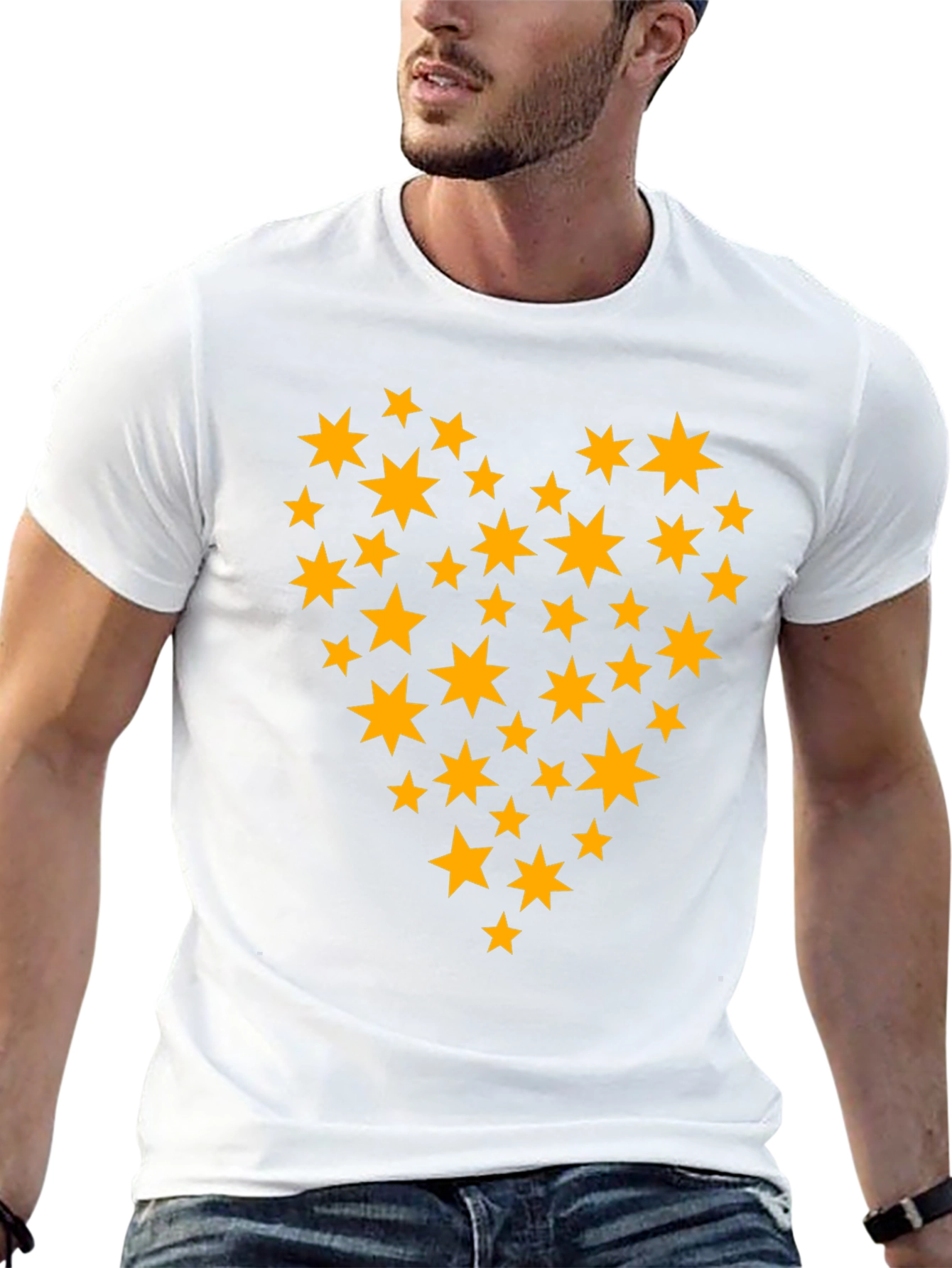 Star Heart Graphic Tee - Stylish Black T-Shirt