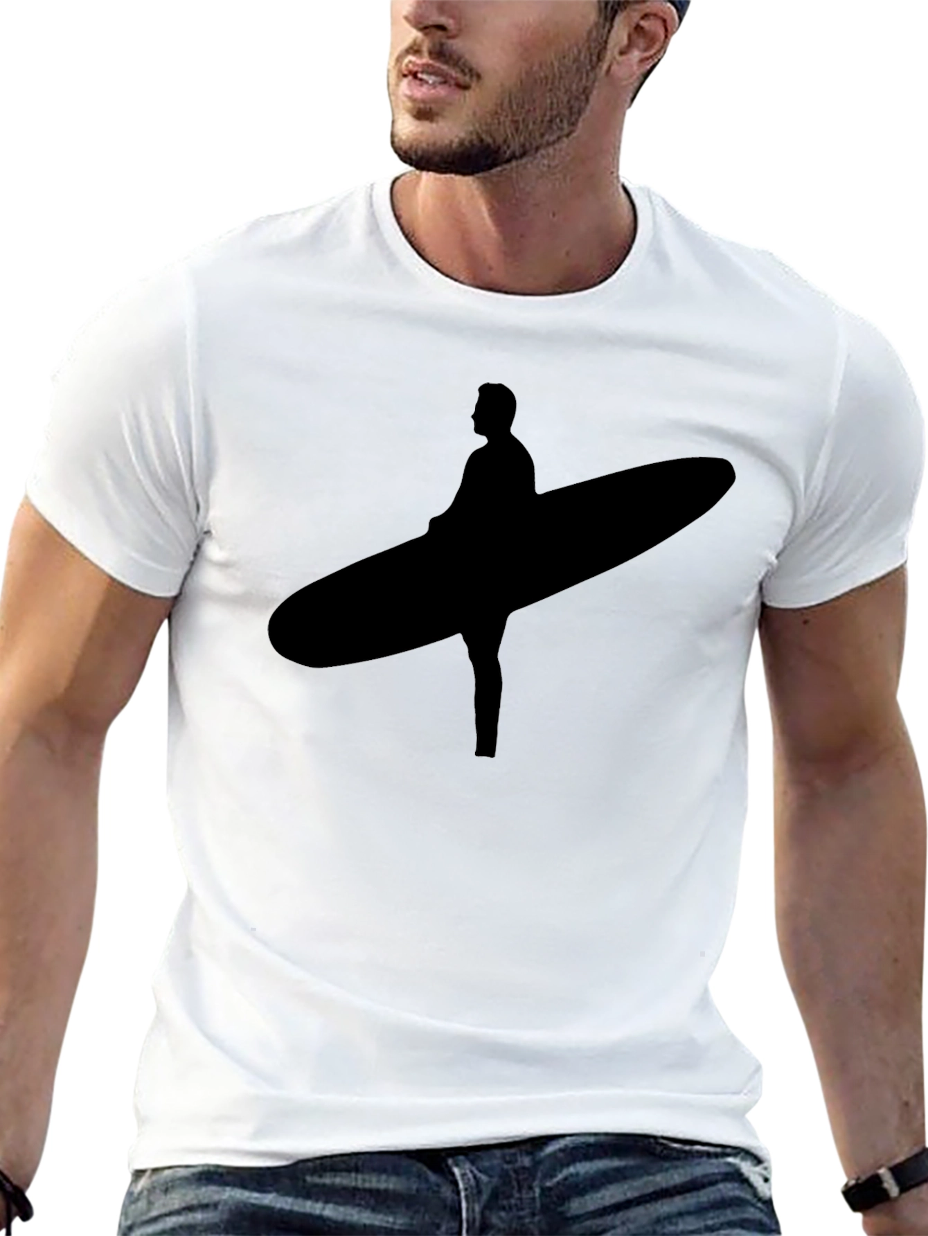 Surfer Silhouette Black Tee