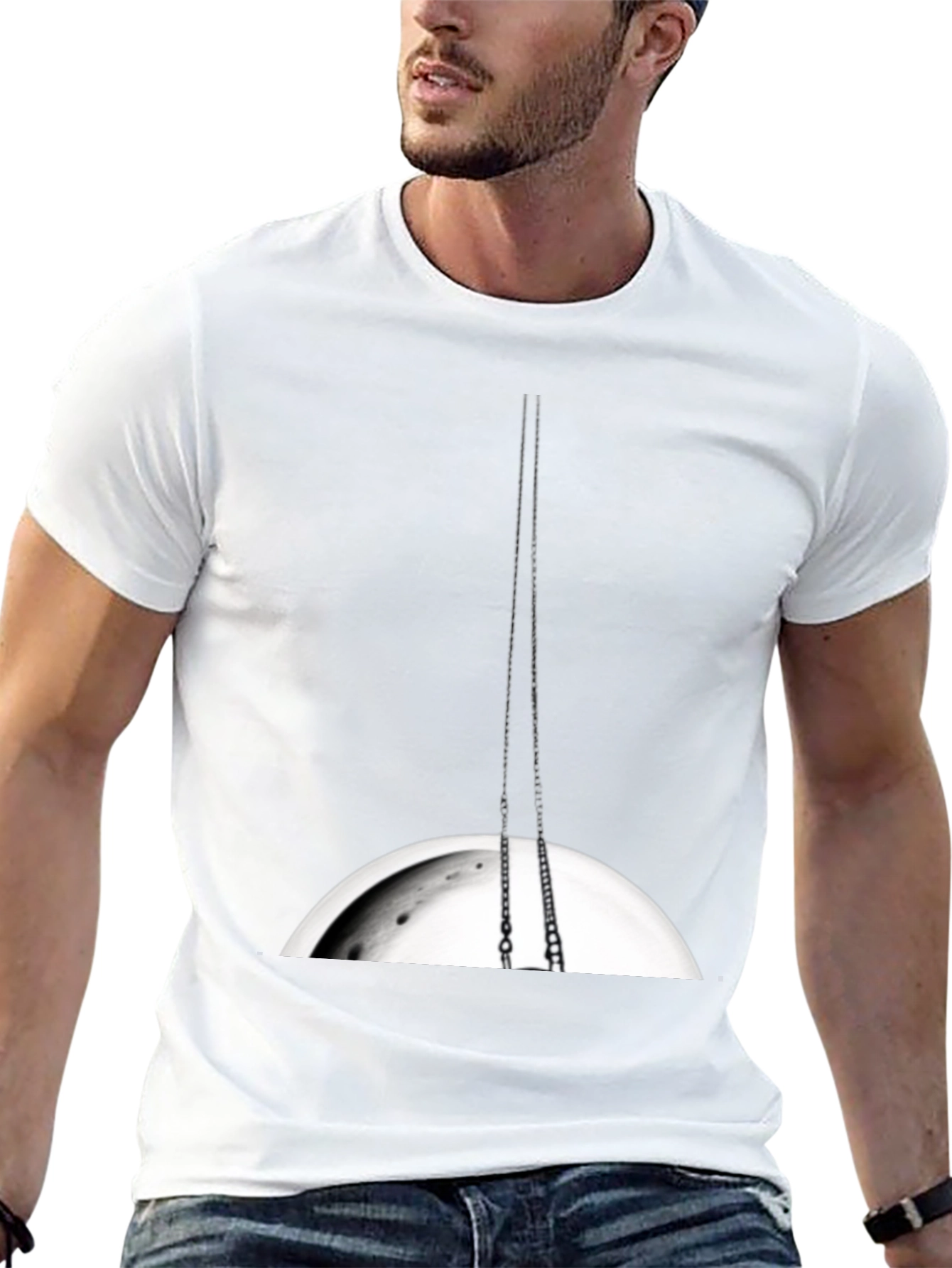 Black Moon Swing Graphic Tee - Casual Comfort