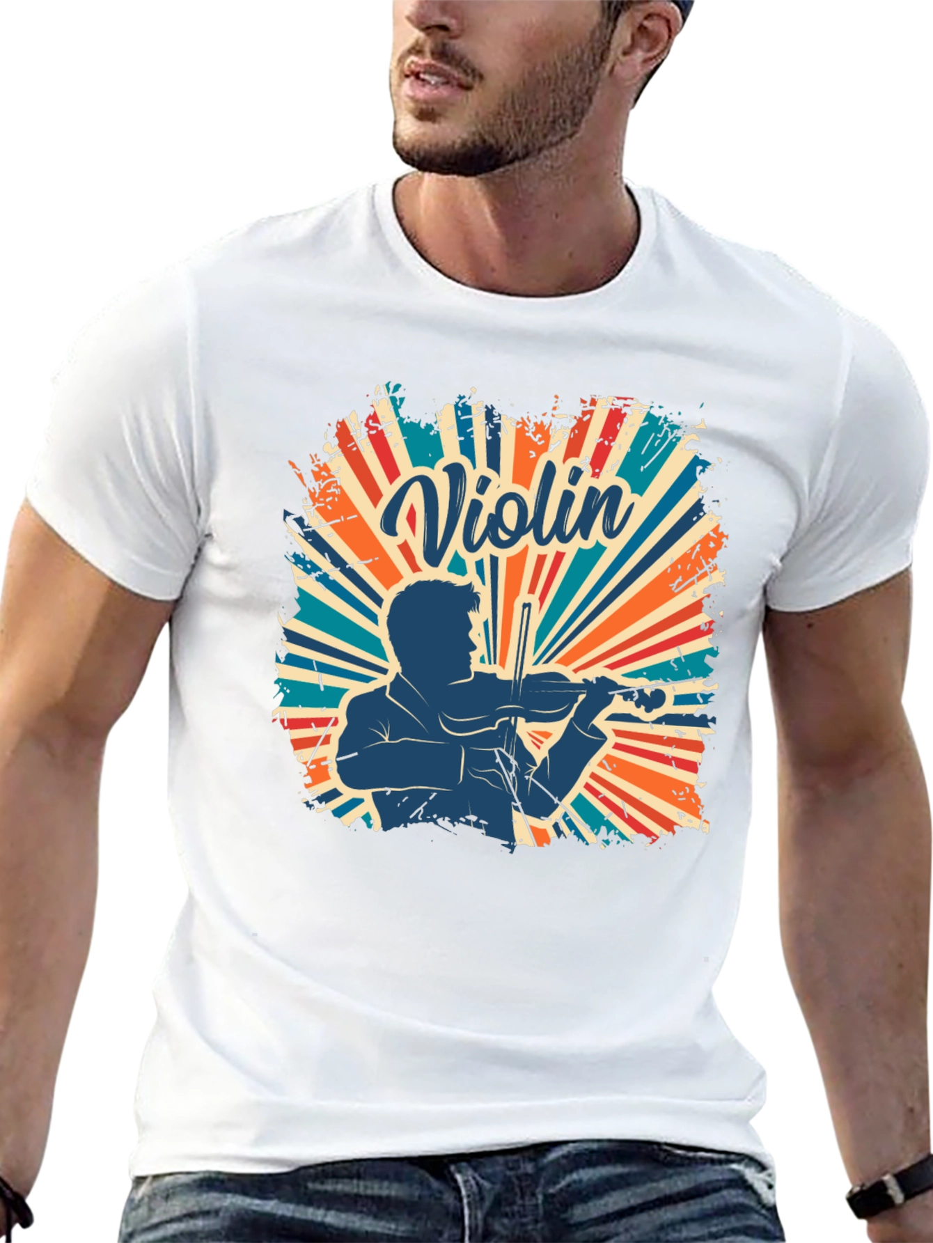 Violin Player Retro T-Shirt - Musician Design