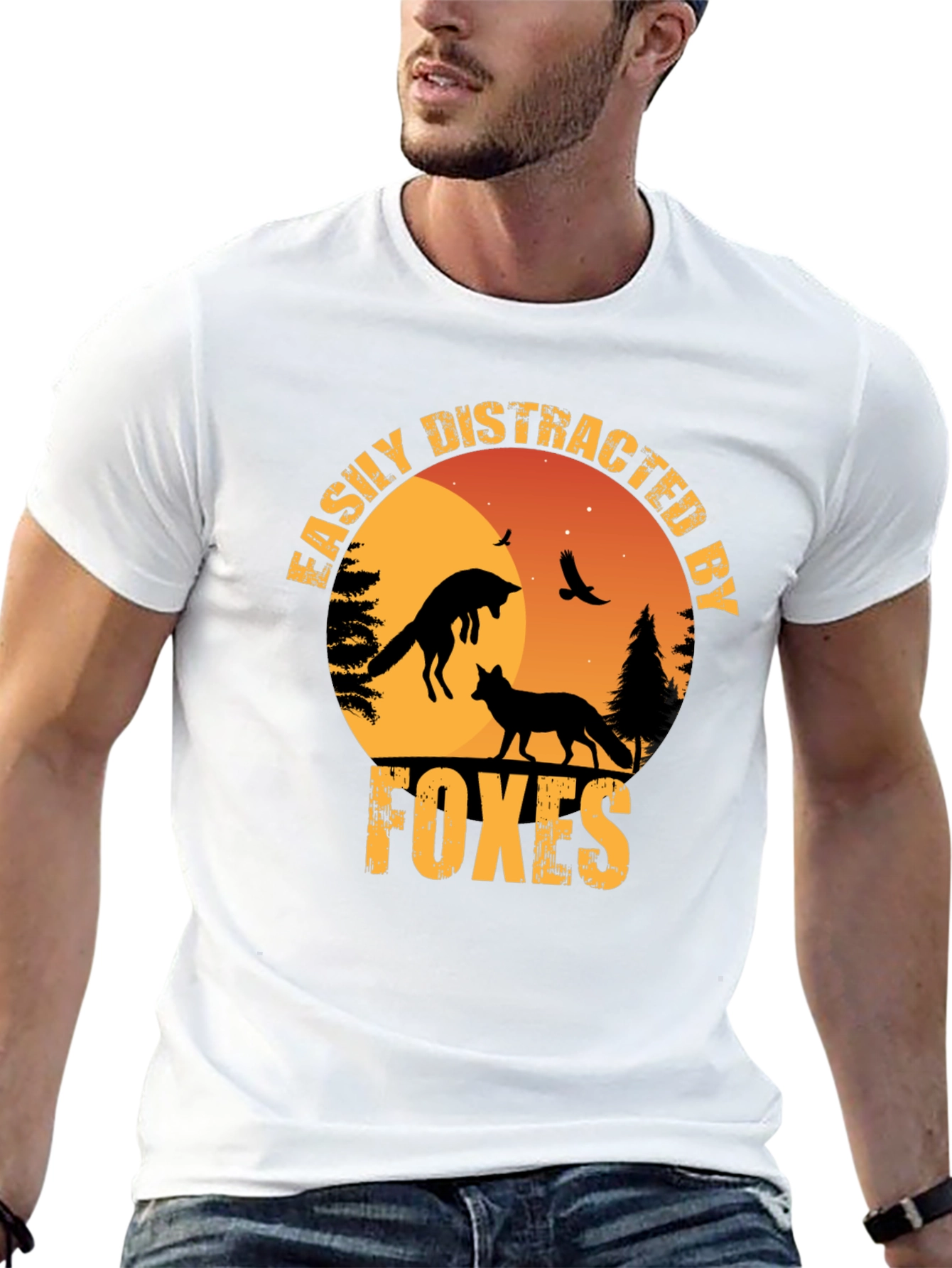 Easily Distracted By Foxes Graphic T-Shirt
