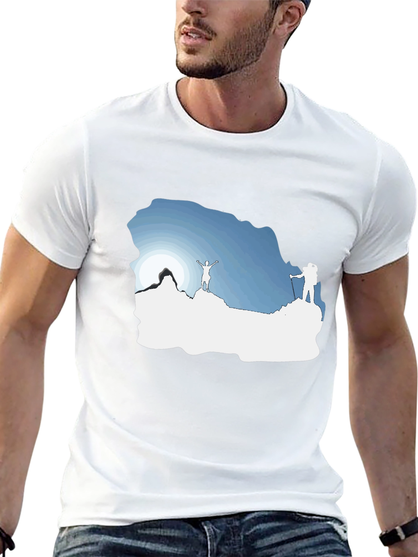 Mountain Climbers Graphic Tee - Black Crew Neck