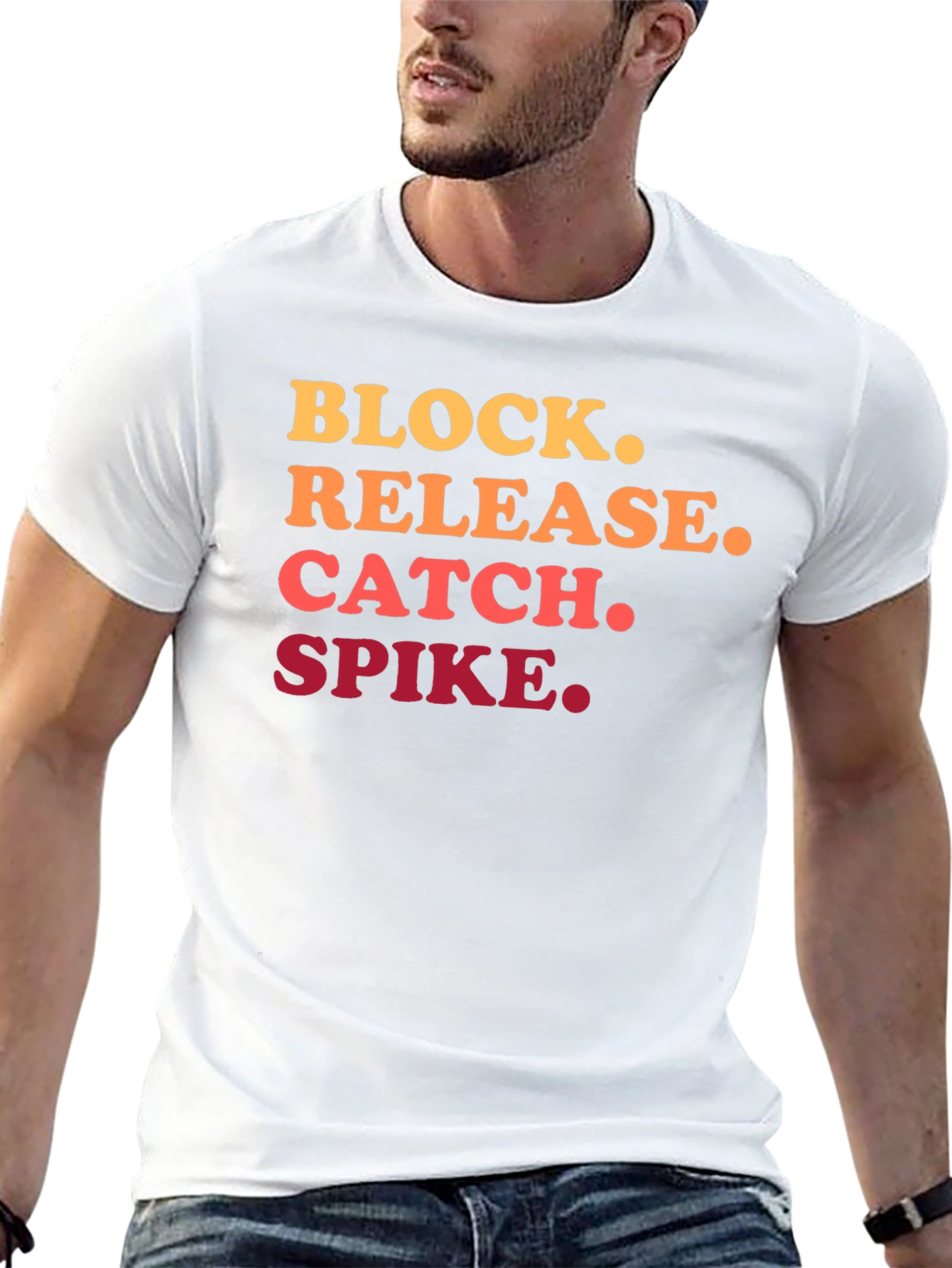 Volleyball Action Black T-Shirt