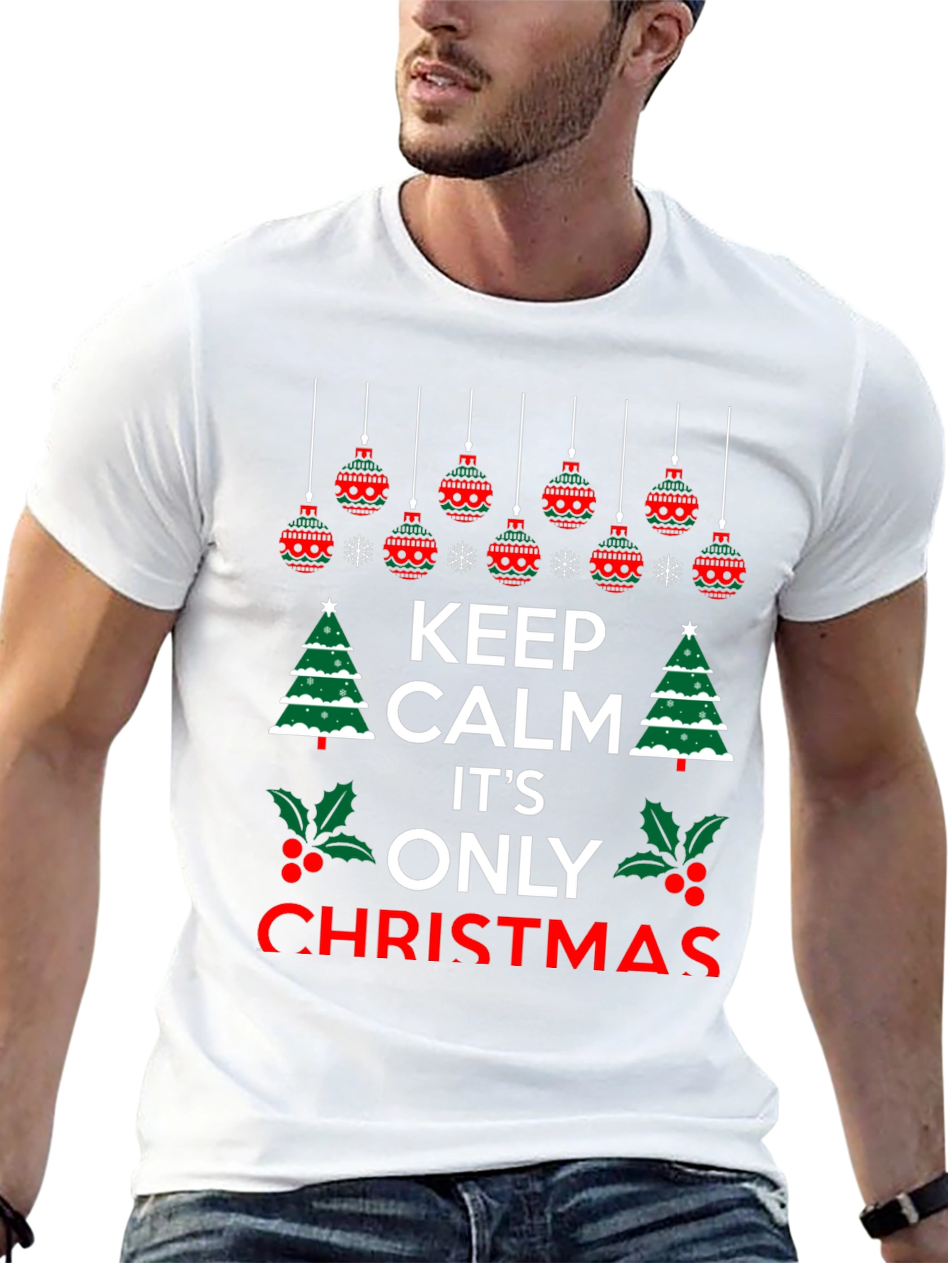Keep Calm Its Christmas T-Shirt Holiday Festive
