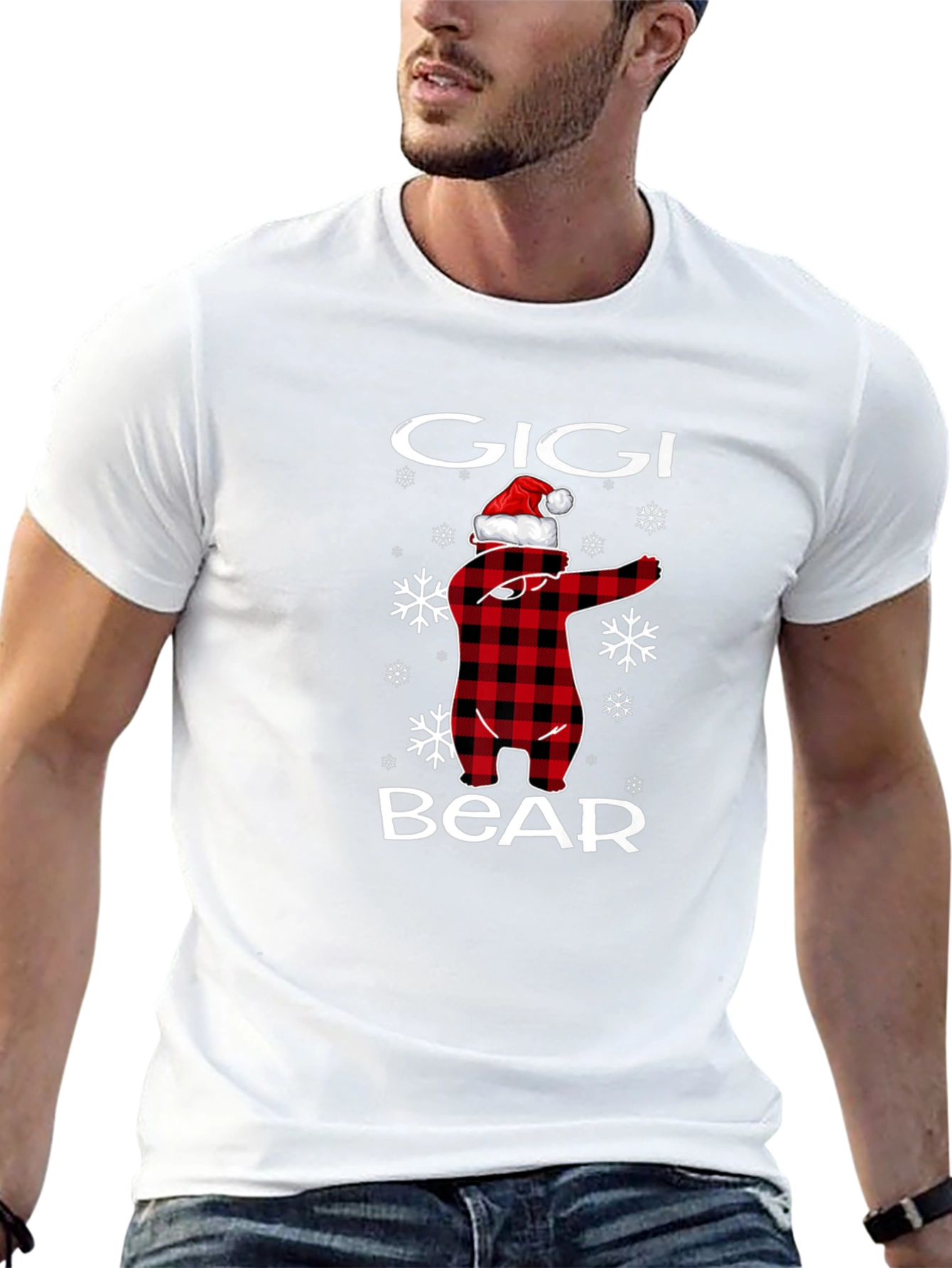 Gigi Bear Plaid Christmas T-Shirt