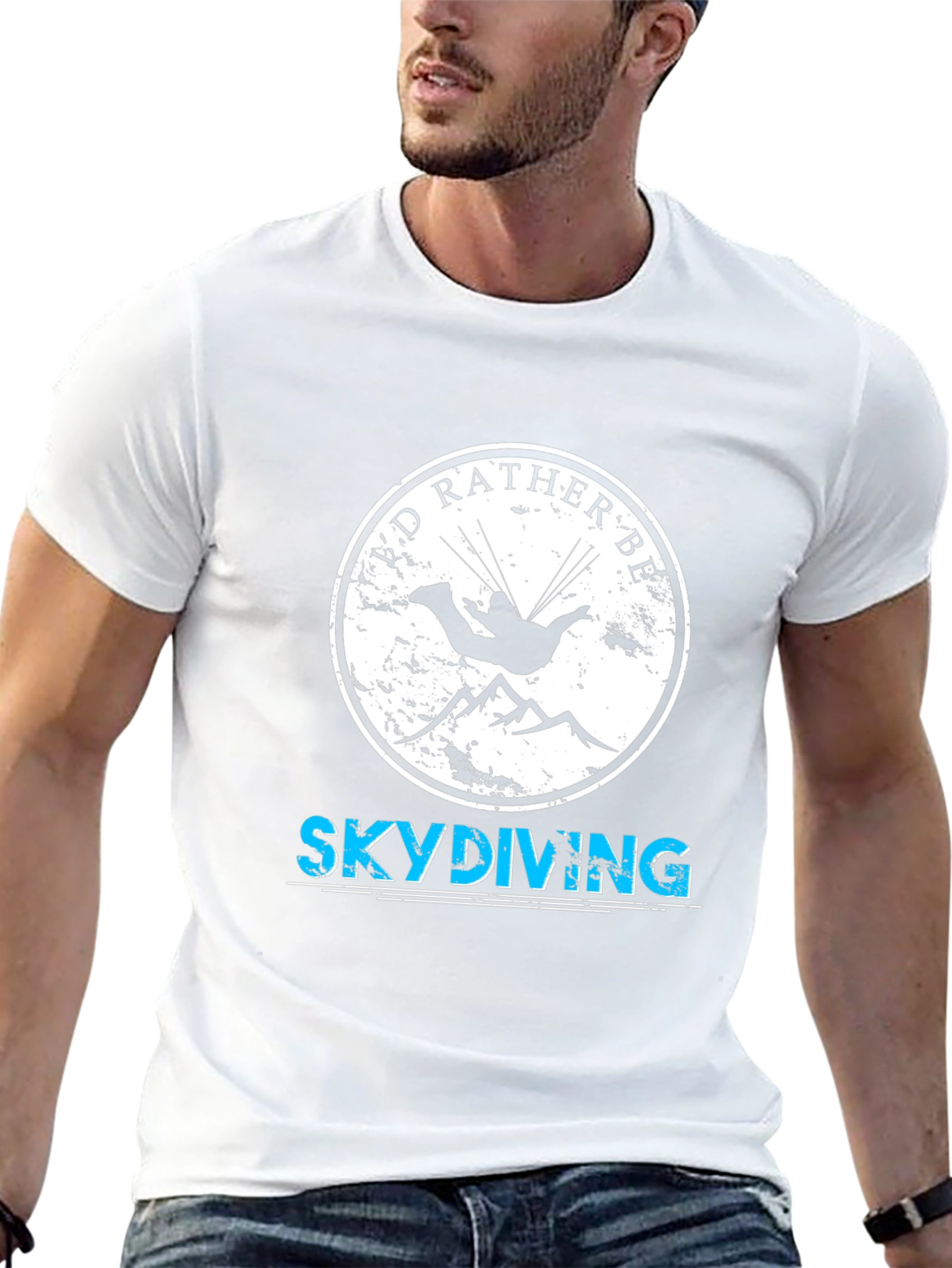 Skydiving T-Shirt - Id Rather Be Skydiving Black Tee