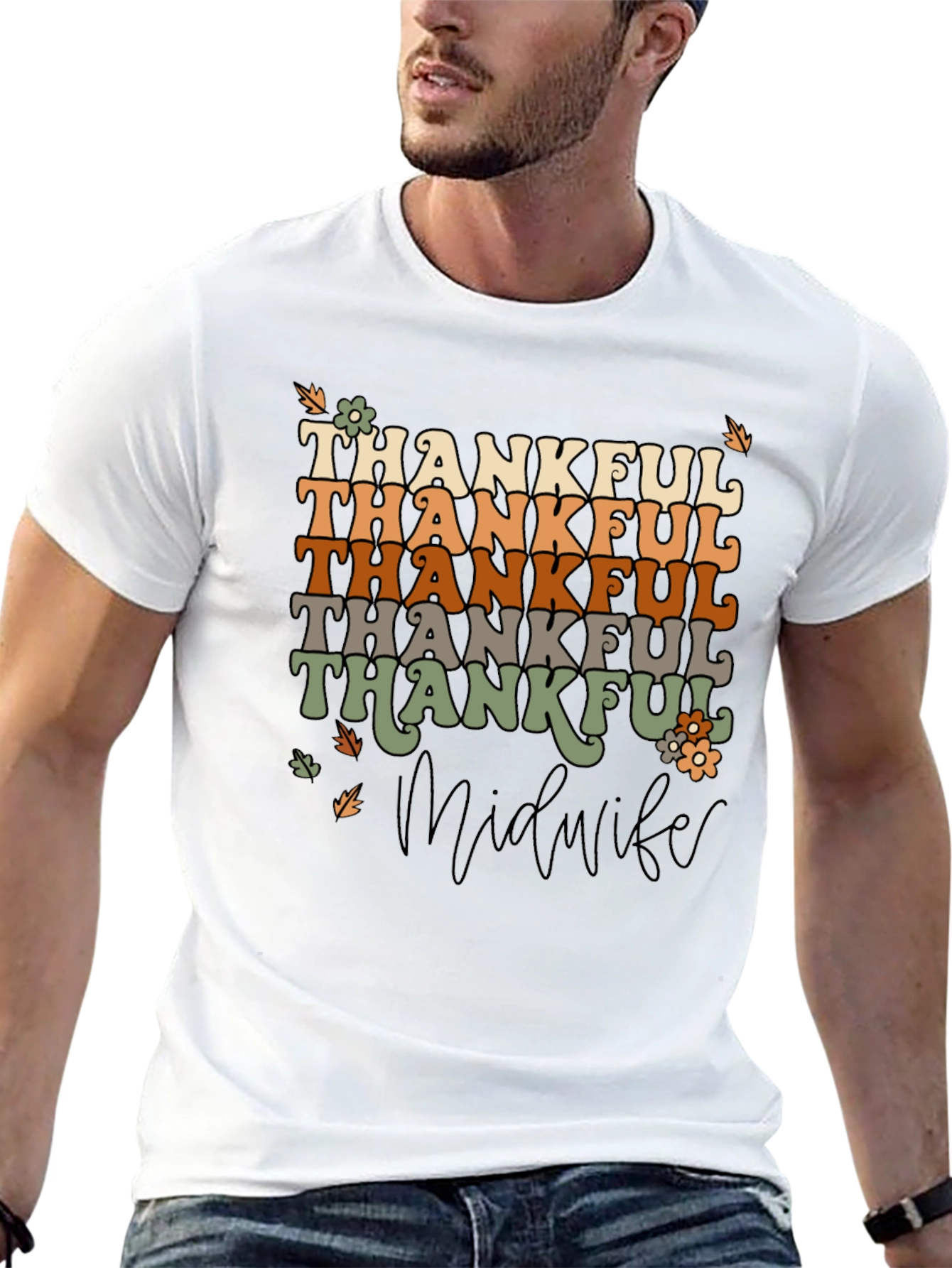 Thankful Midwife T-Shirt - Retro Thanksgiving Tee