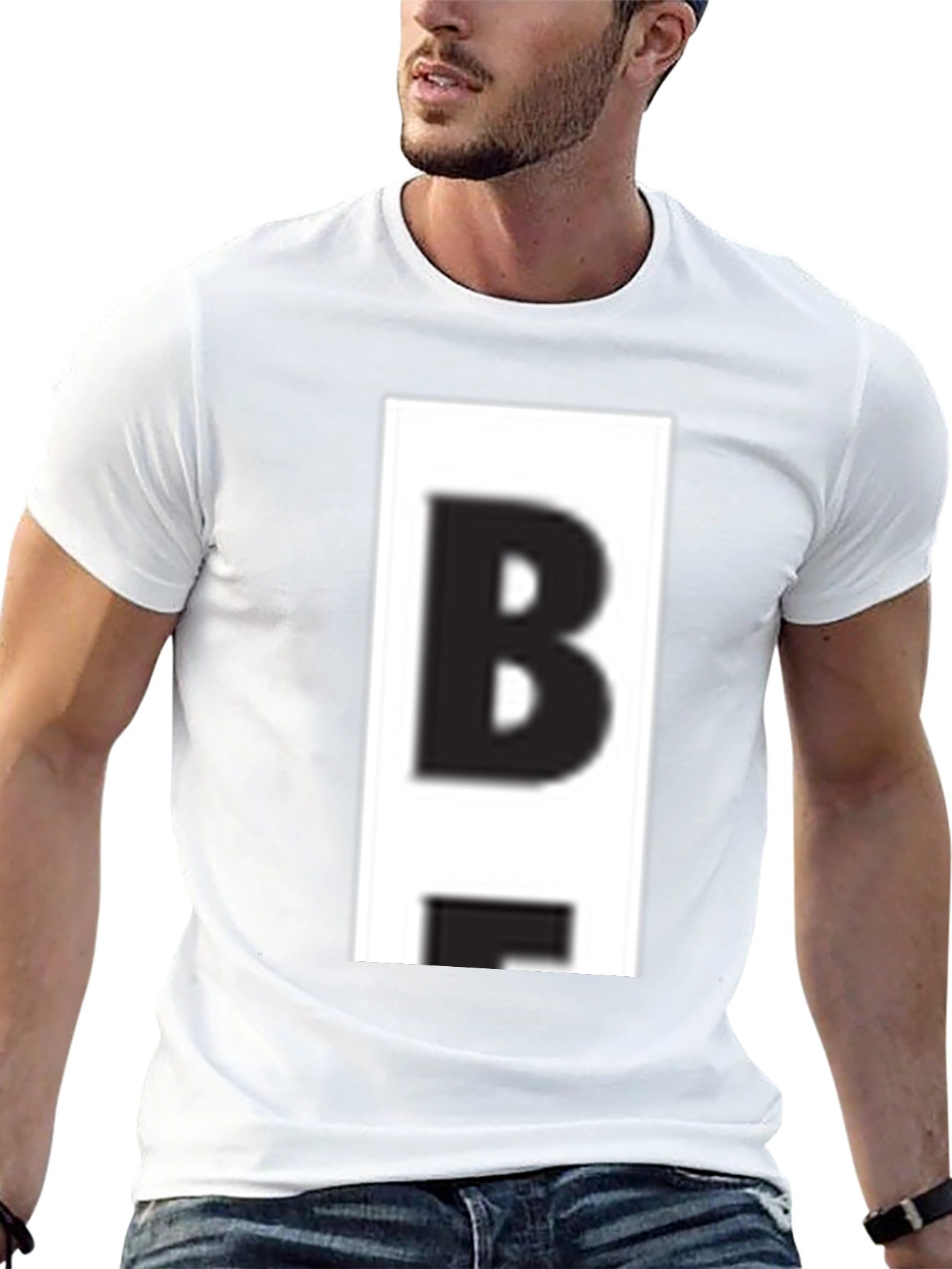 Bold B Graphic Tee - Casual Black T-Shirt