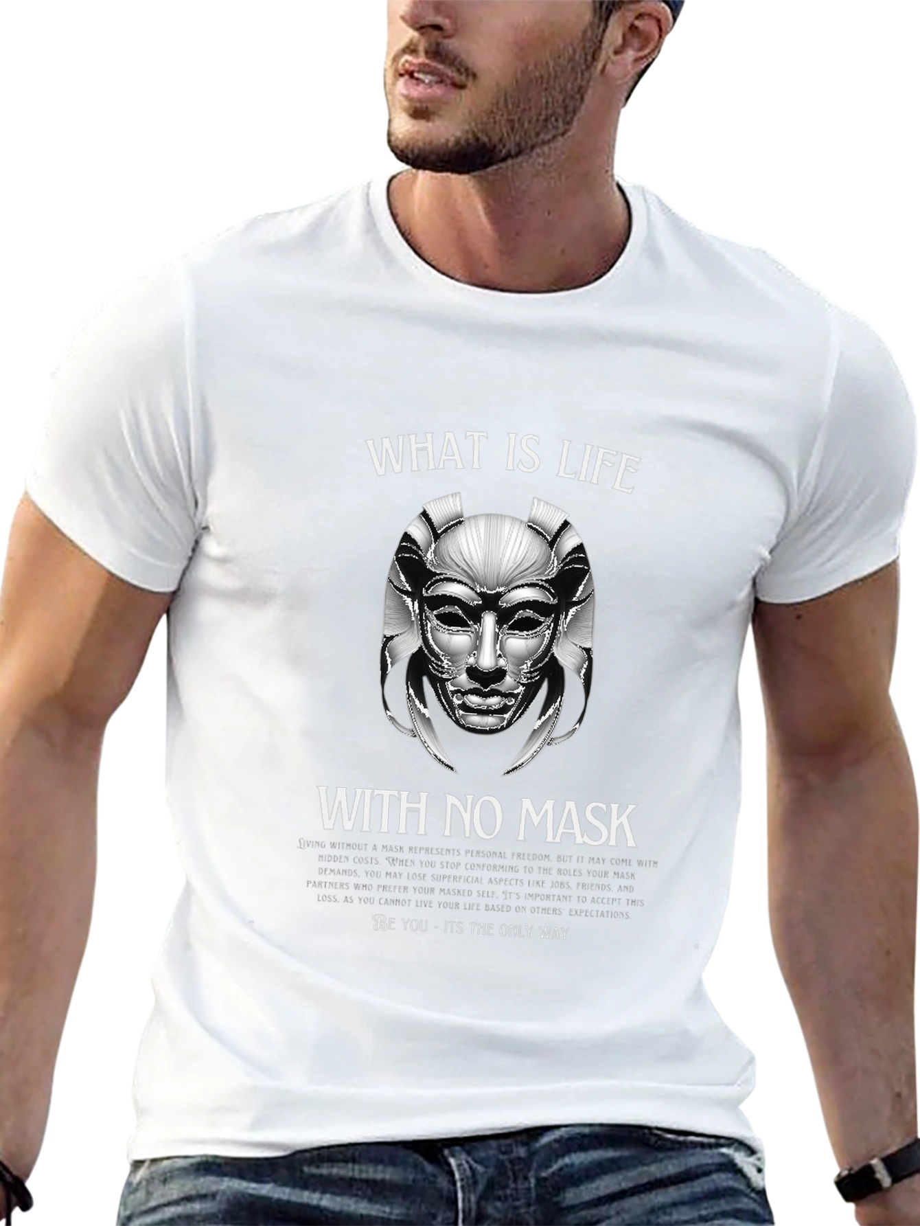 What is Life With No Mask Graphic Tee