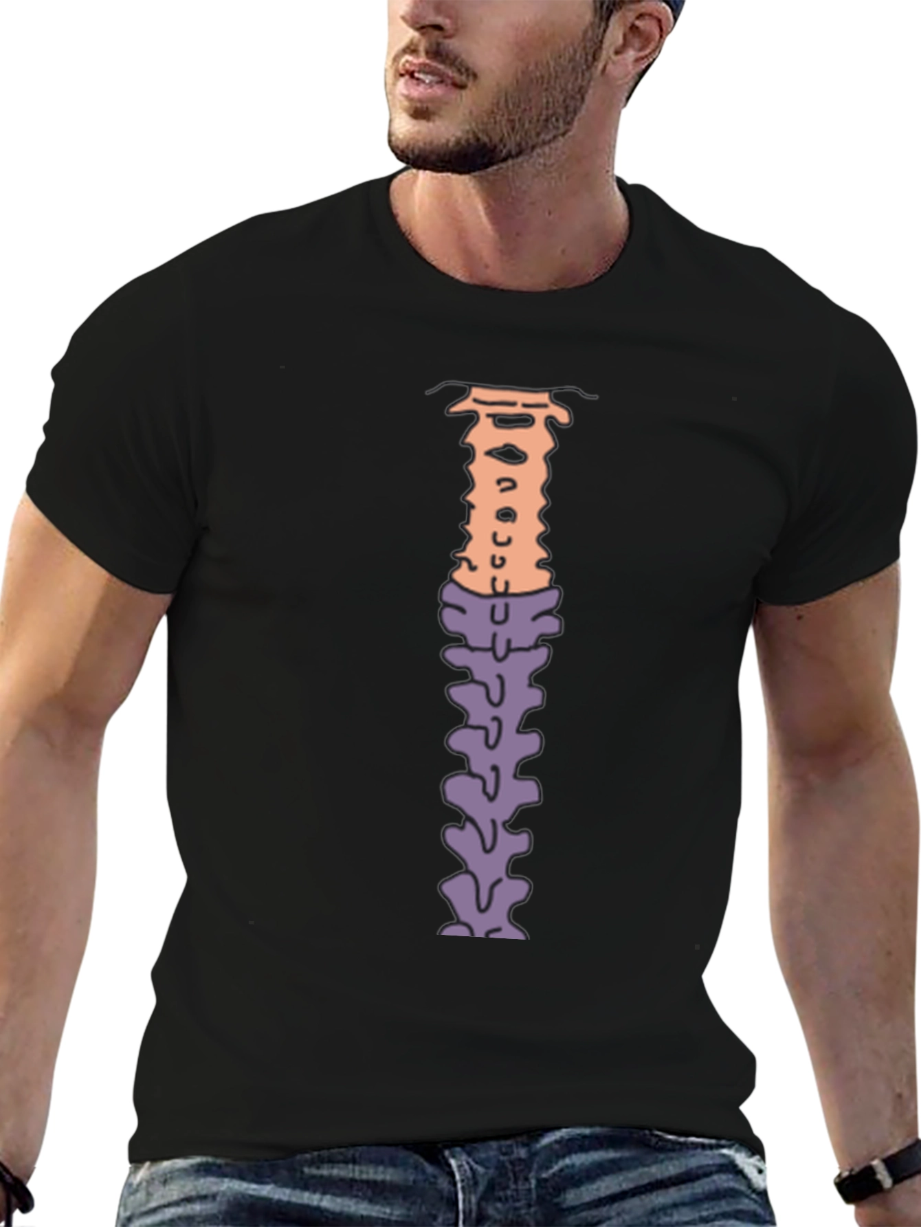 Spinal Anatomy Graphic Tee - Novelty Skeleton Shirt