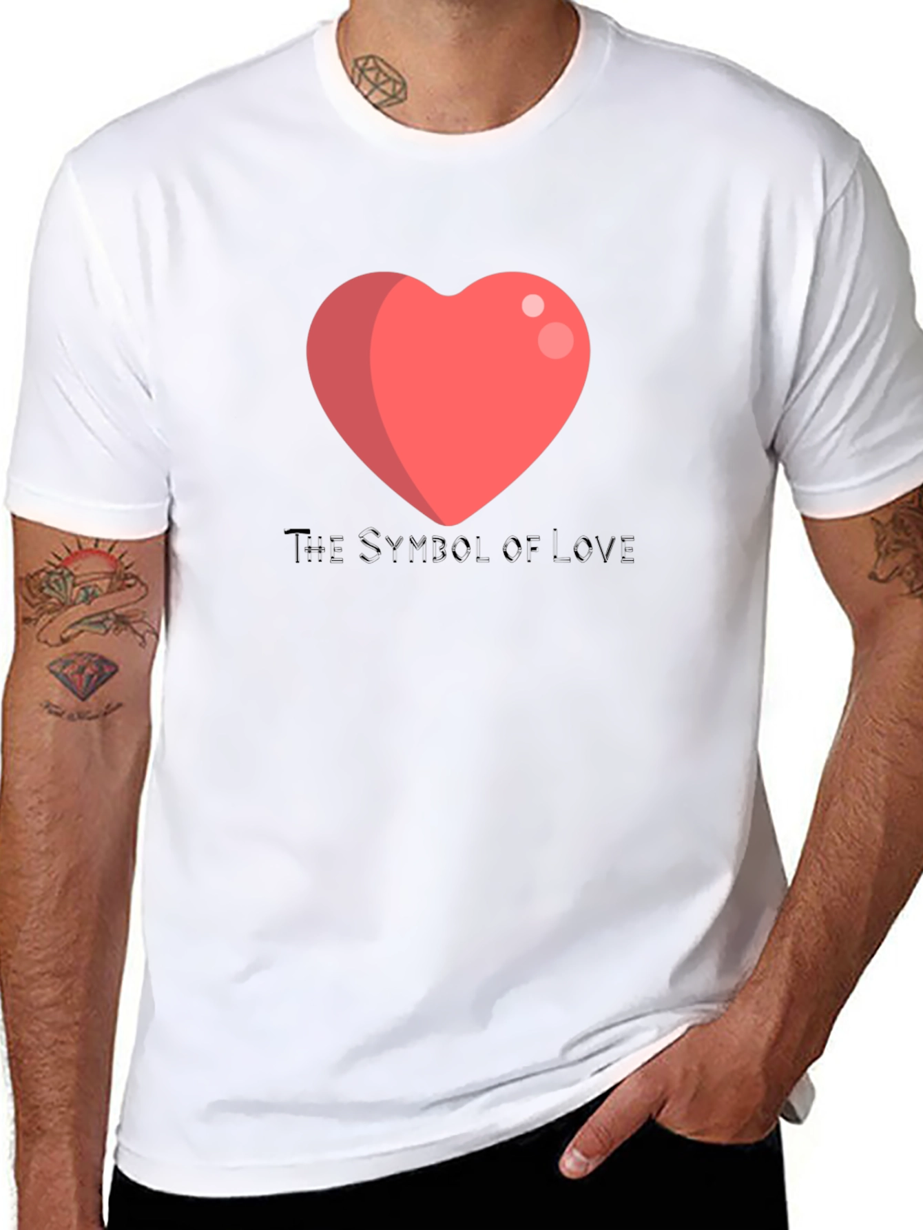 Love Symbol T-Shirt - Black Cotton Blend