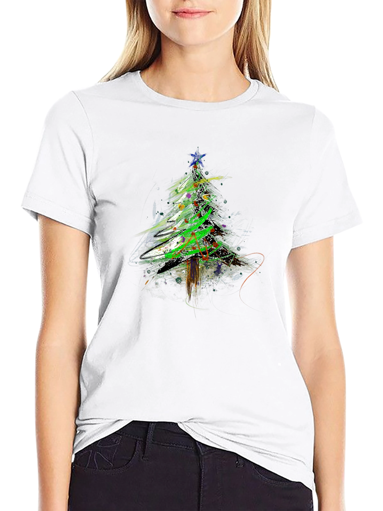 Abstract Christmas Tree T-Shirt - Holiday Apparel