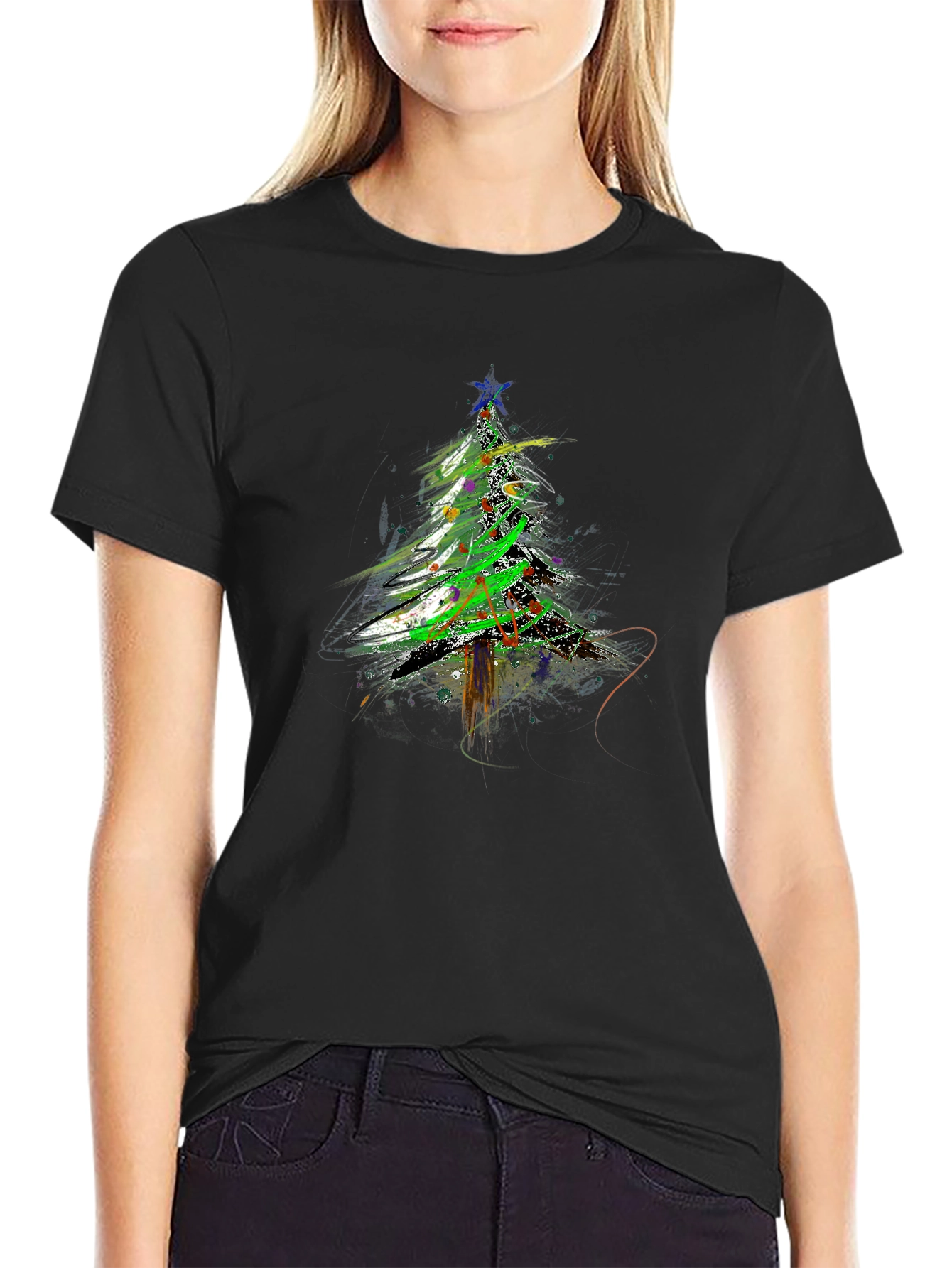 Abstract Christmas Tree T-Shirt - Holiday Apparel