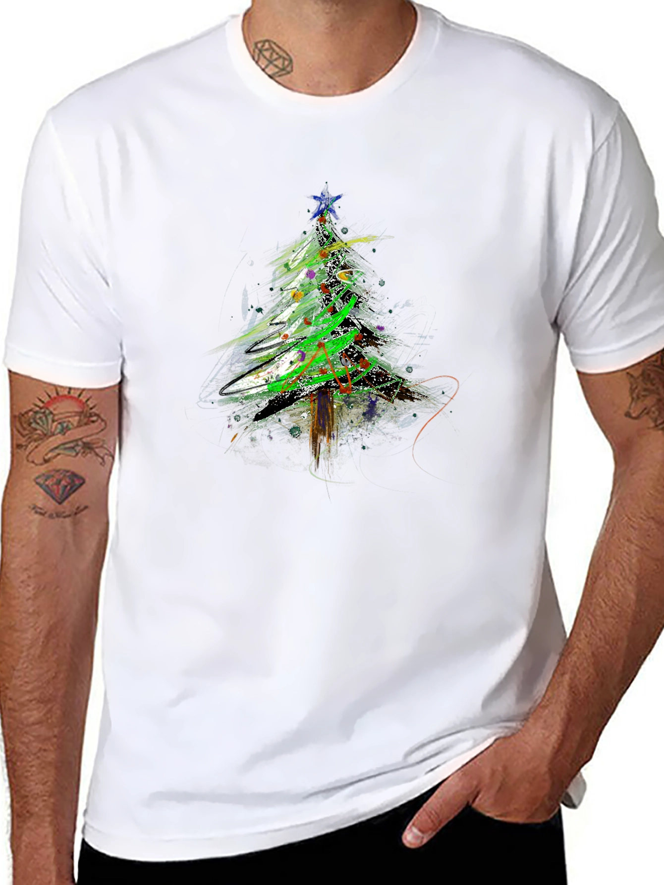 Abstract Christmas Tree T-Shirt - Holiday Apparel