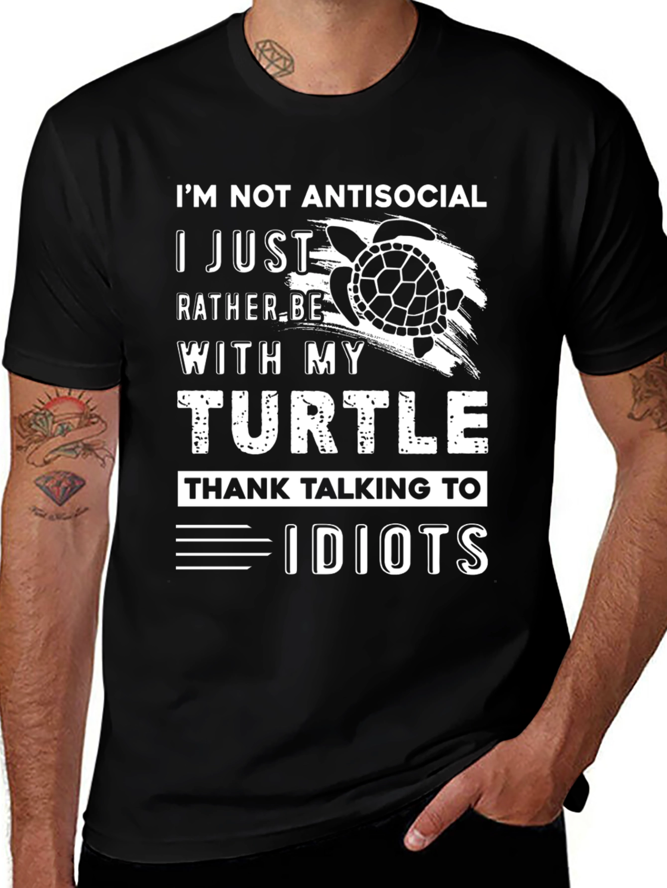 Im Not Antisocial Turtle Graphic Tee