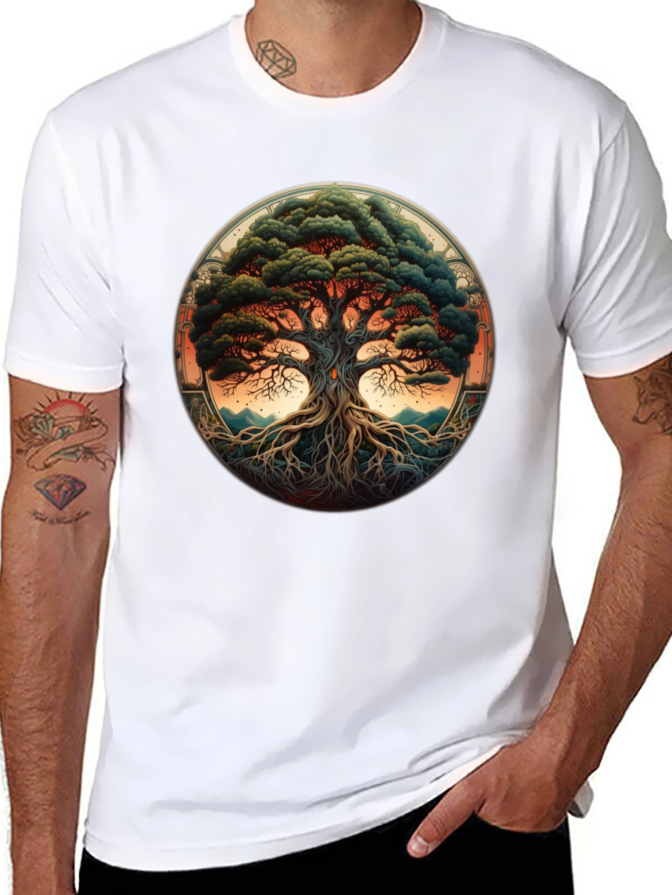 Tree of Life Graphic Tee - Black Cotton Blend