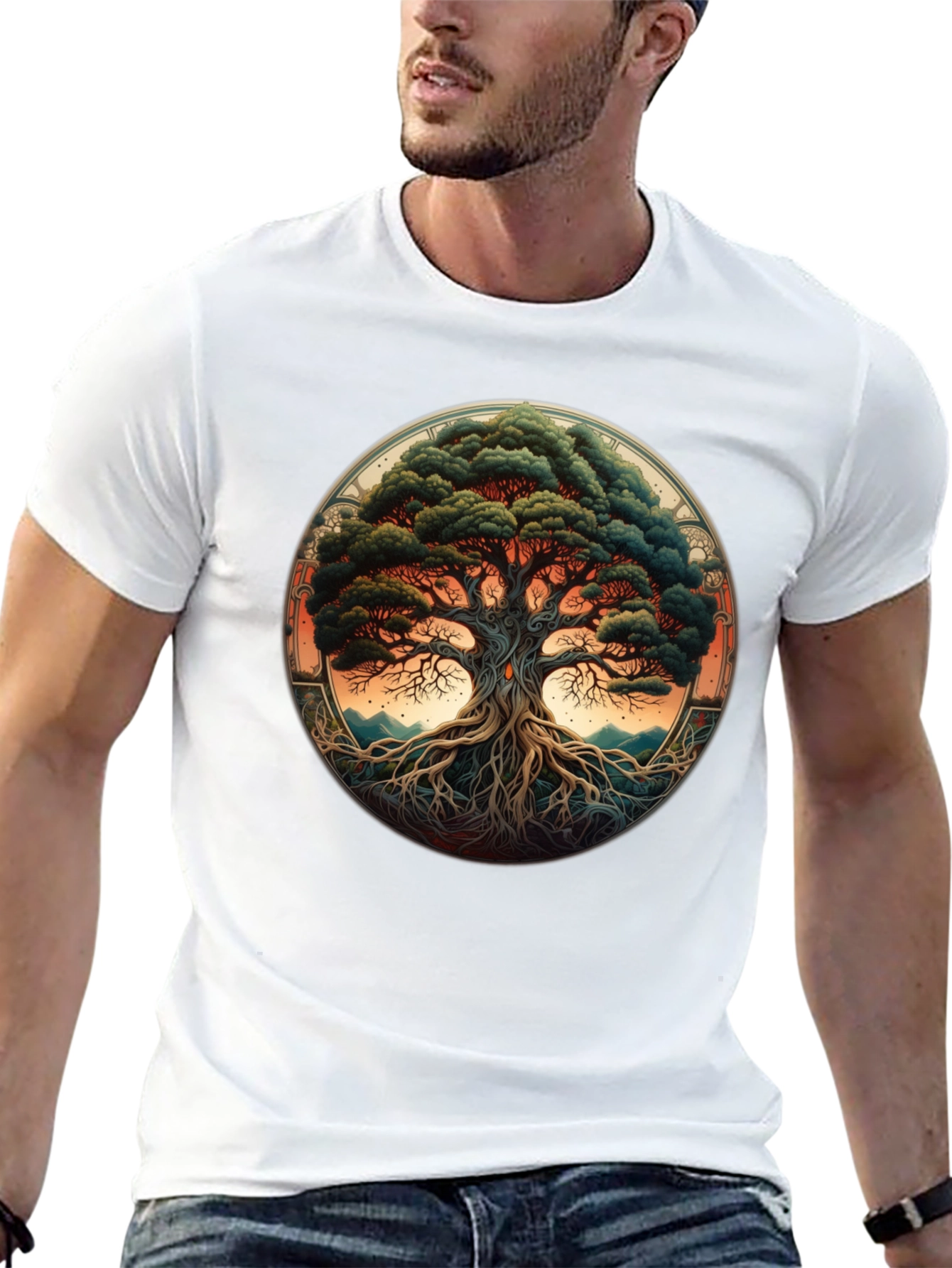 Tree of Life Graphic Tee - Black Cotton Blend