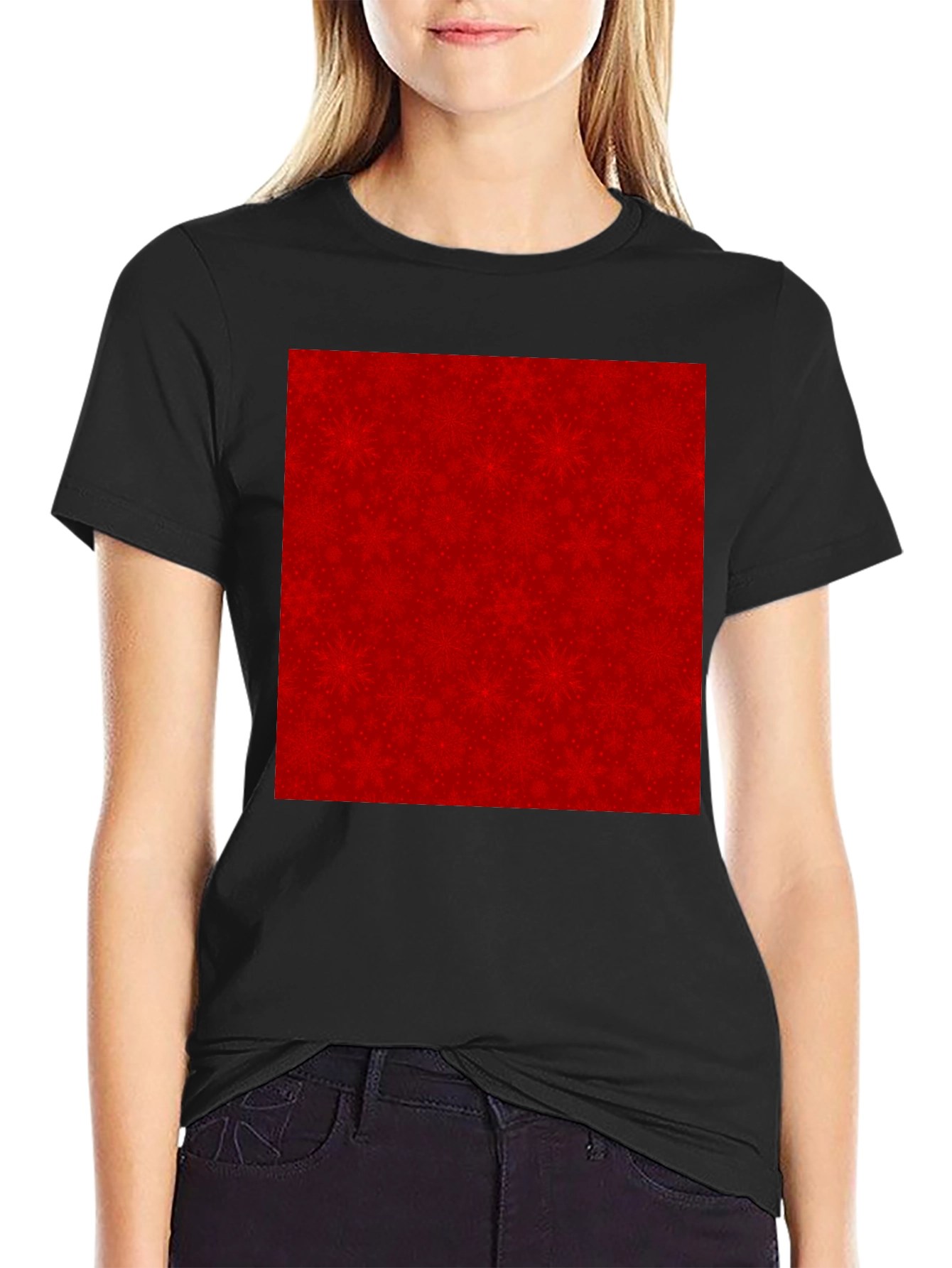 Patterned Red Graphic Tee - Modern Style