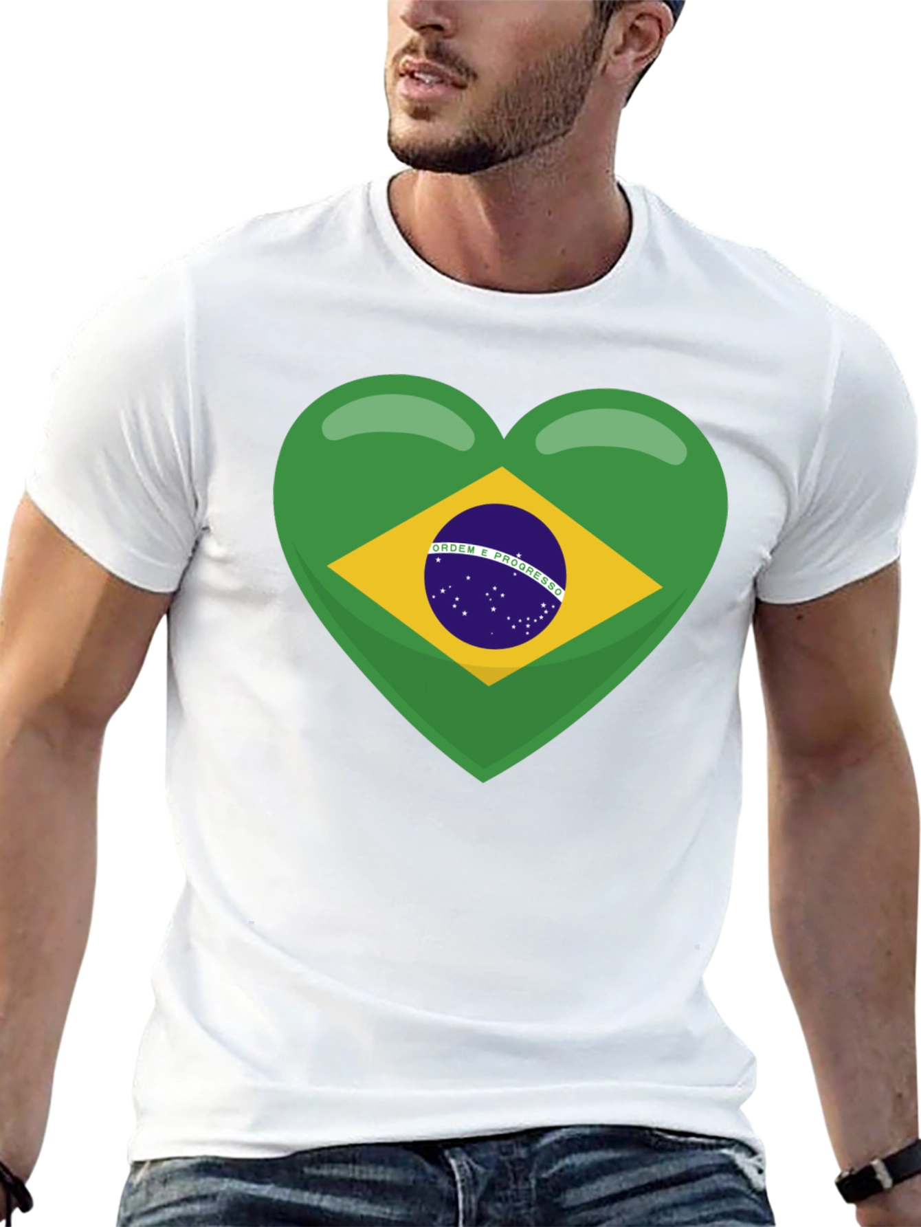Brazil Flag Heart T-Shirt - Show Your Love!