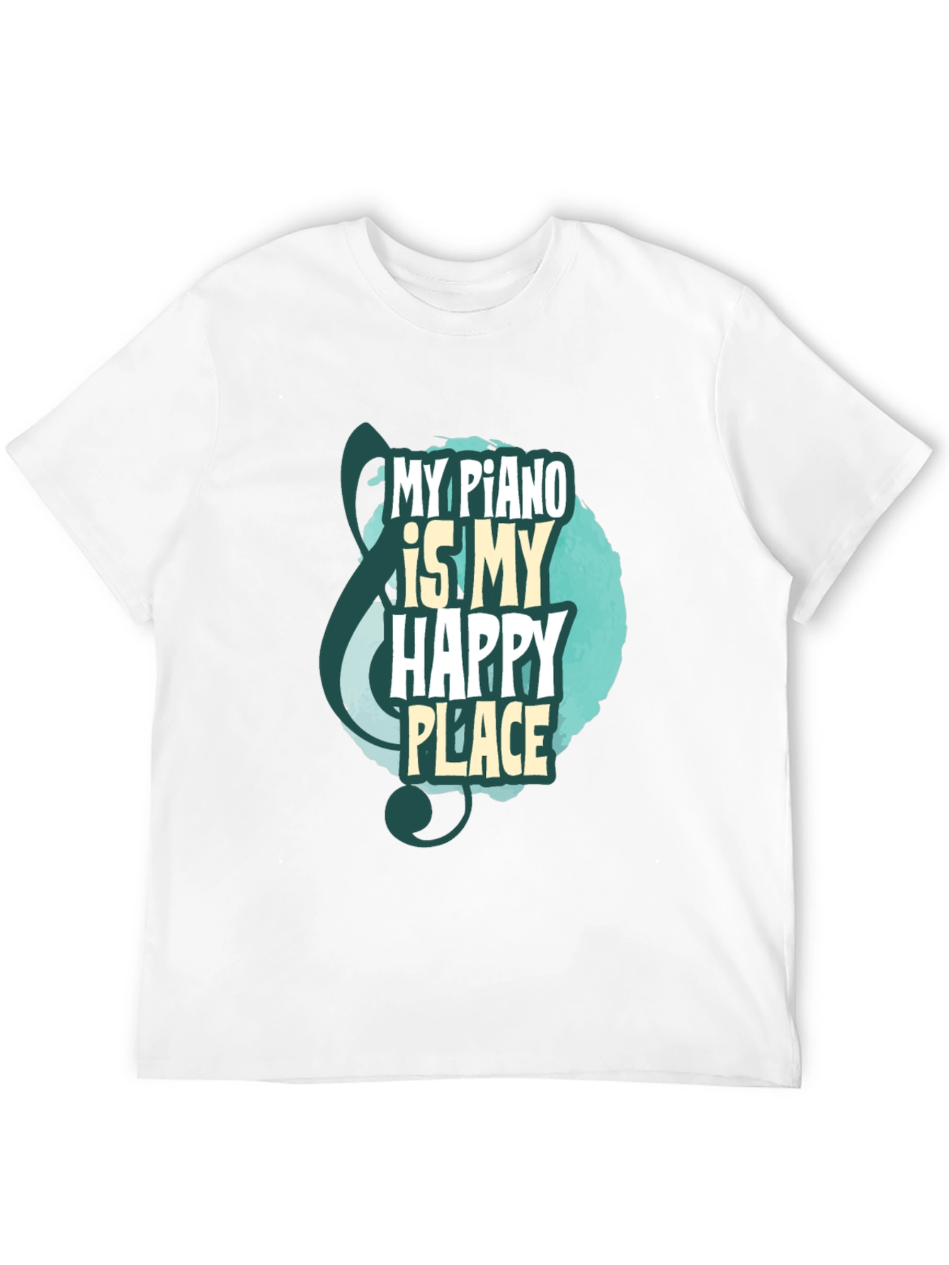 Piano Is My Happy Place T-Shirt Music Lover Tee