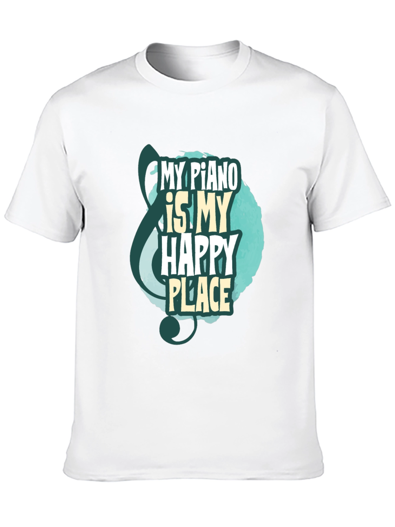 Piano Is My Happy Place T-Shirt Music Lover Tee
