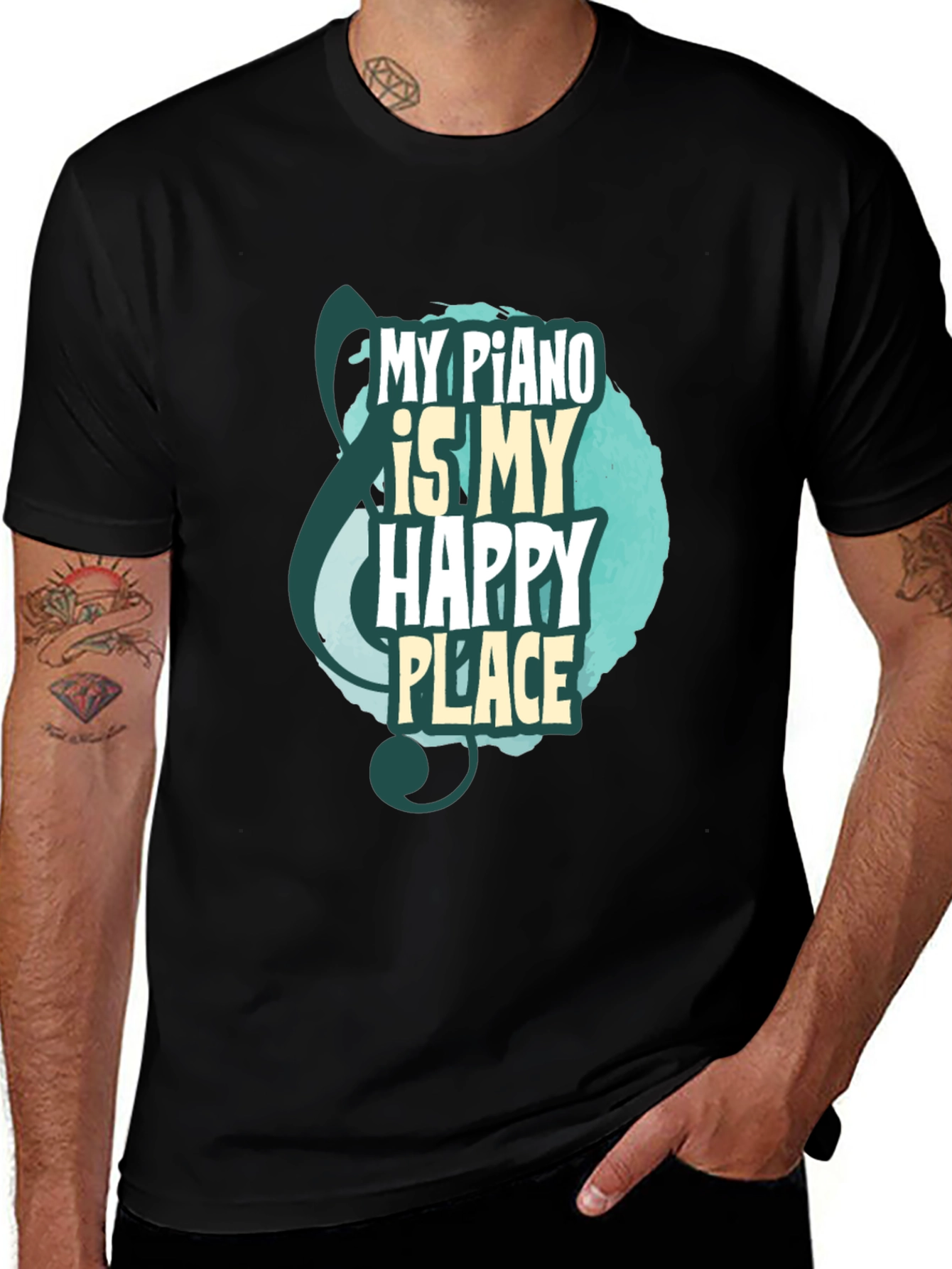 Piano Is My Happy Place T-Shirt Music Lover Tee