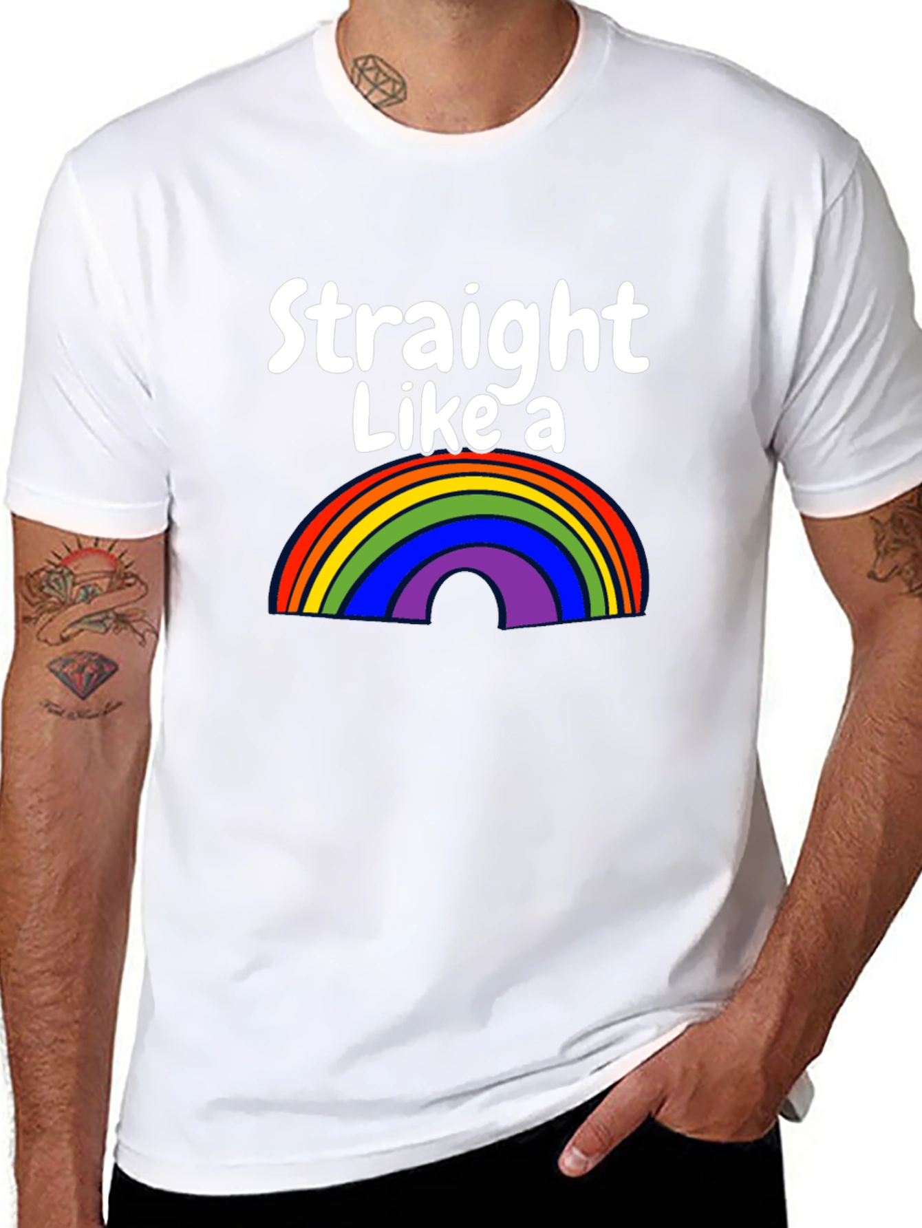 Straight Like a Rainbow Graphic Tee