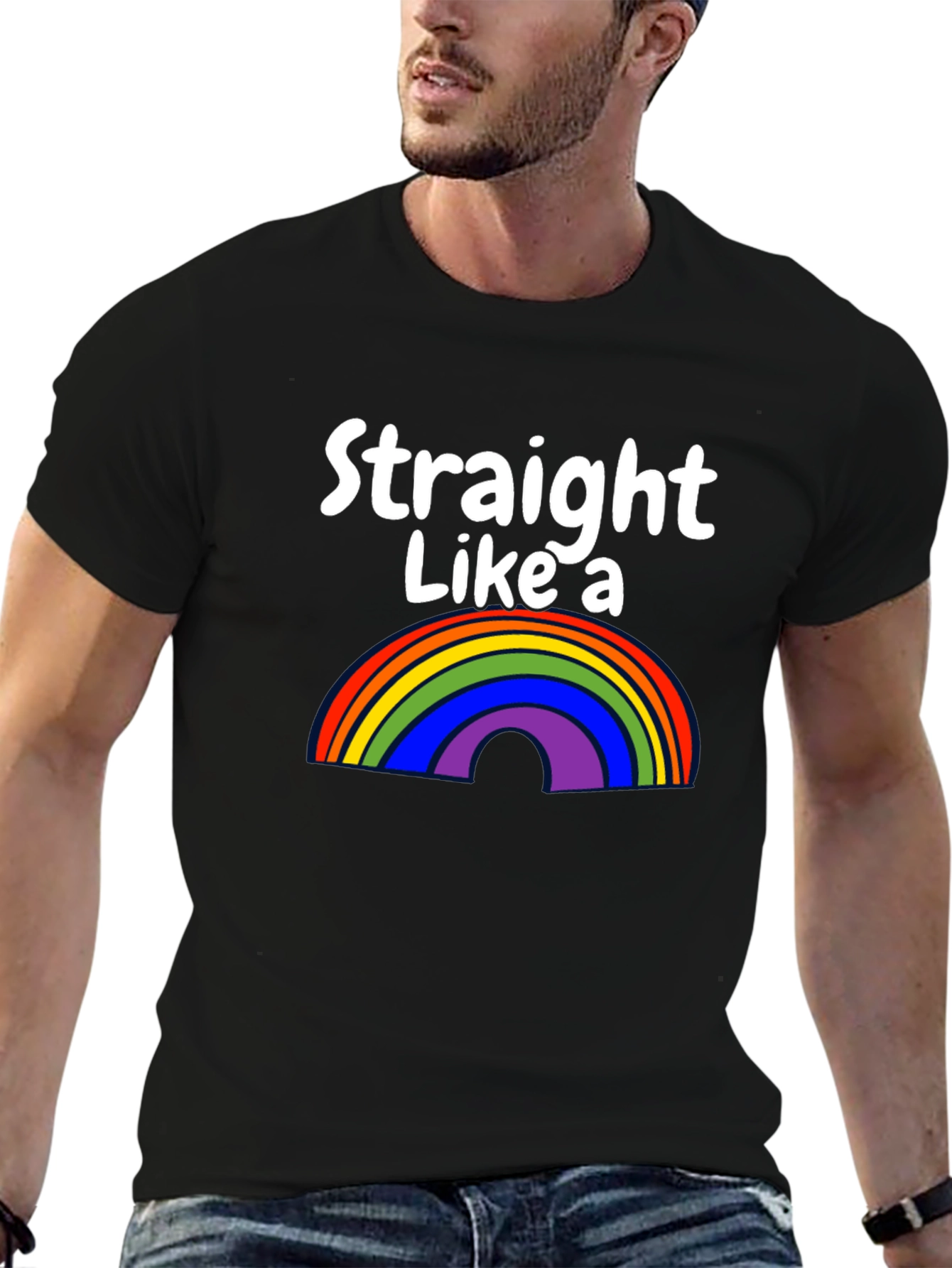 Straight Like a Rainbow Graphic Tee