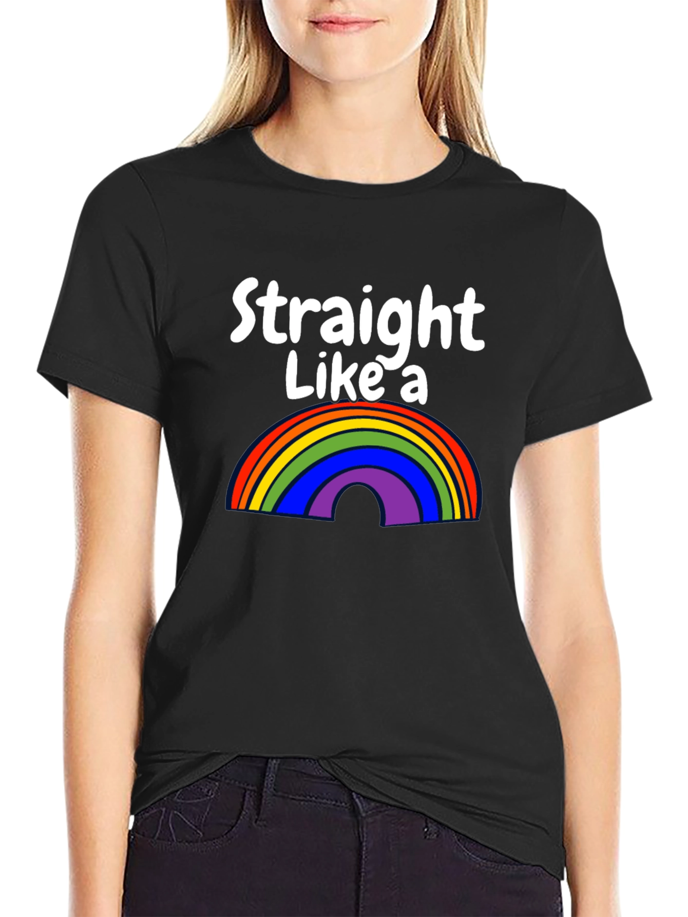 Straight Like a Rainbow Graphic Tee