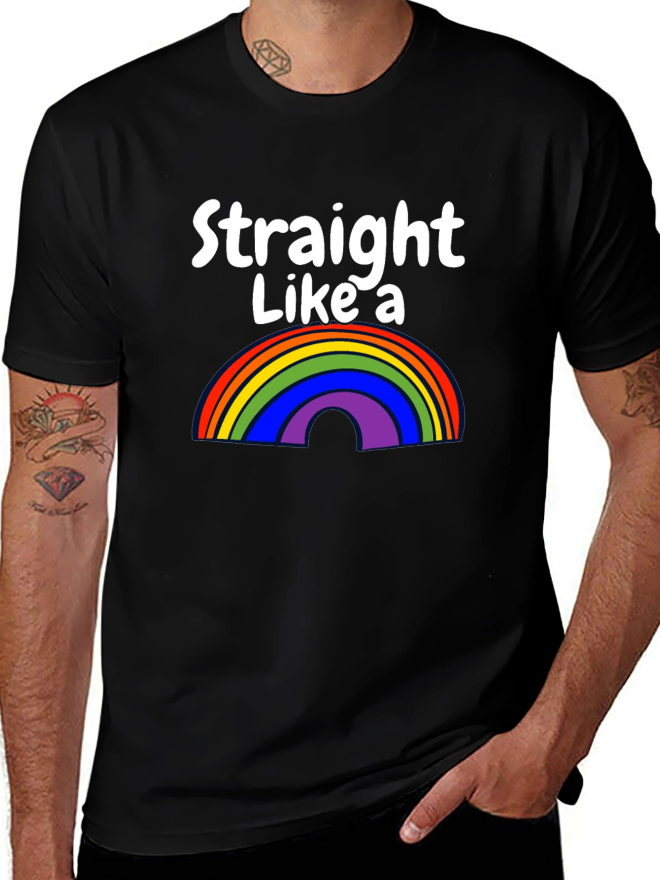Straight Like a Rainbow Graphic Tee