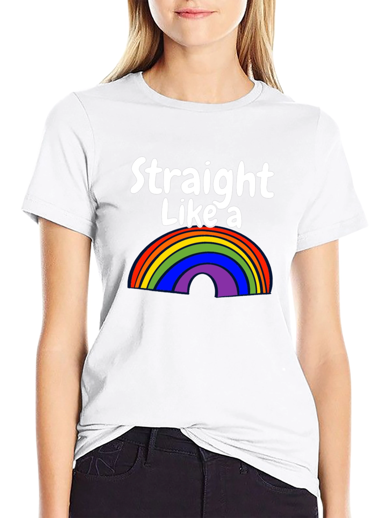 Straight Like a Rainbow Graphic Tee