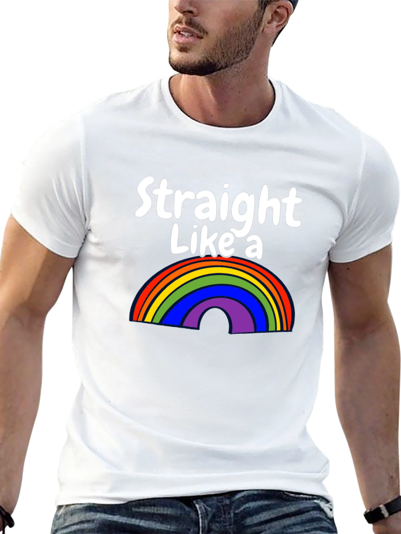 Straight Like a Rainbow Graphic Tee