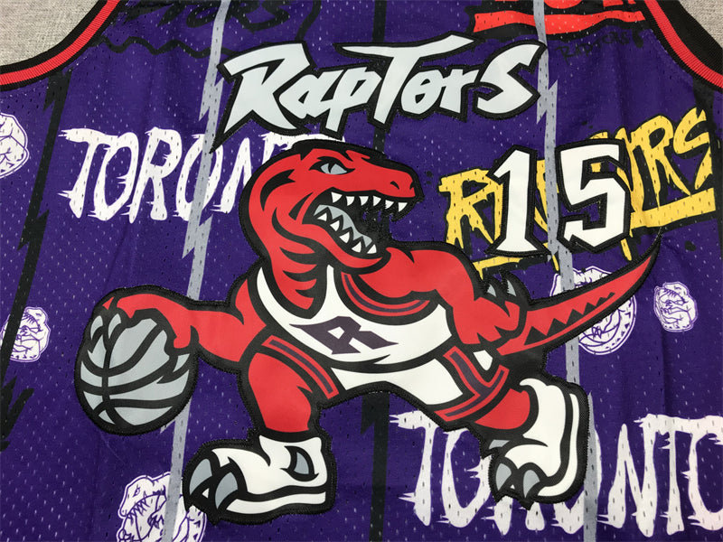 Men's Toronto Raptors Vince Carter #15 Purple Swingman Player Jerseys - Graffiti Edition