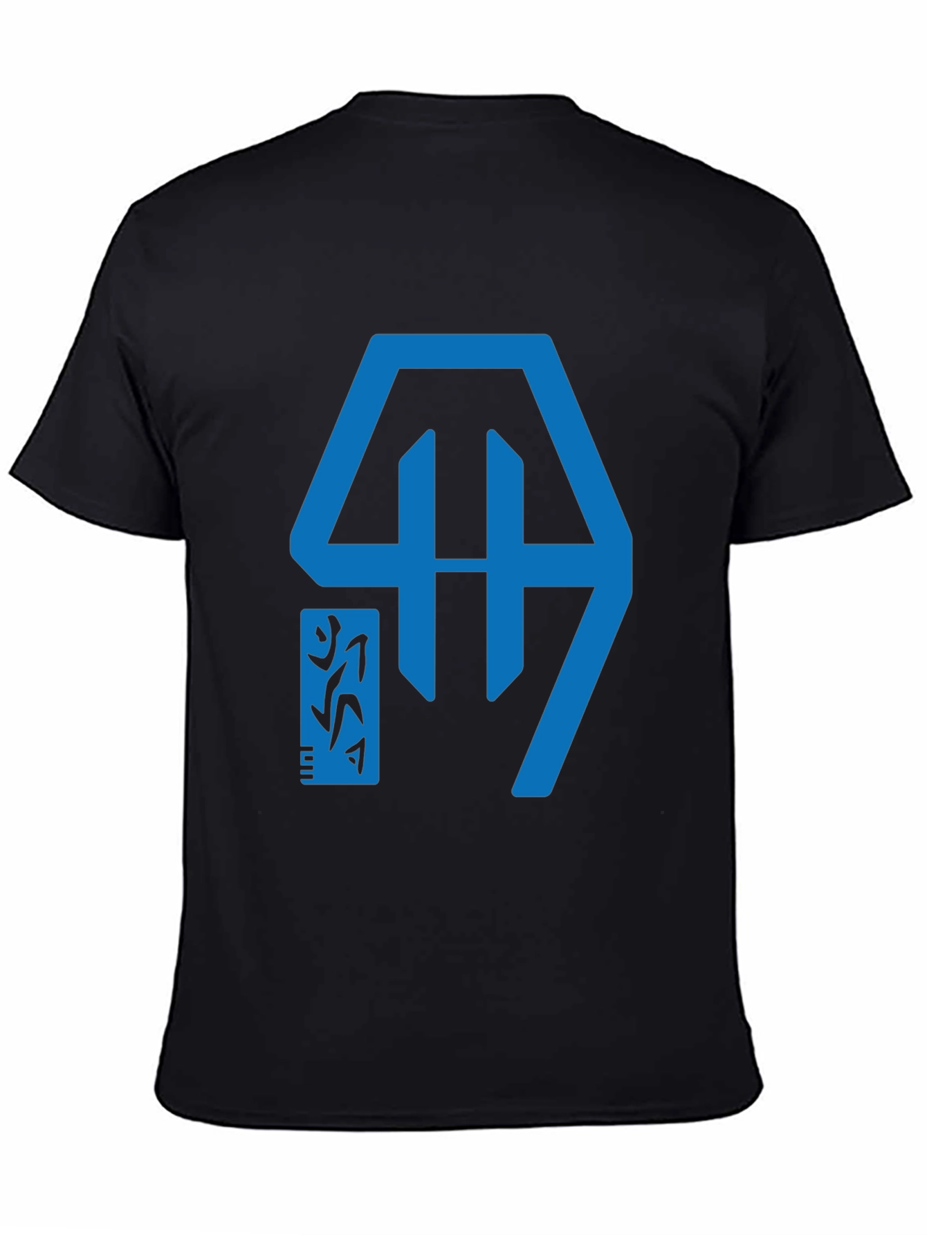 Geometric Graphic Tee - Modern Blue Design