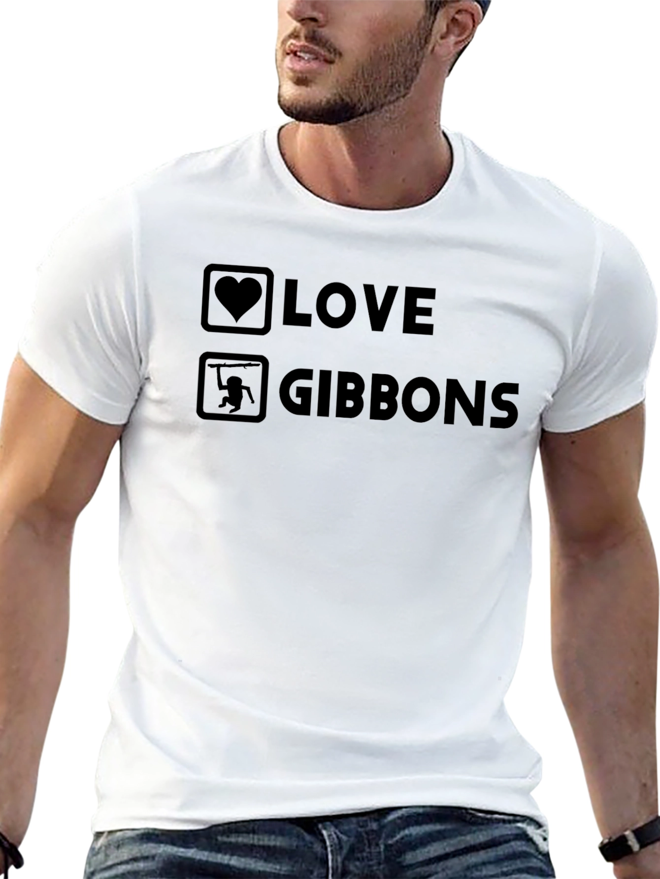 I Love Gibbons Graphic T-Shirt - Unisex Crew Neck