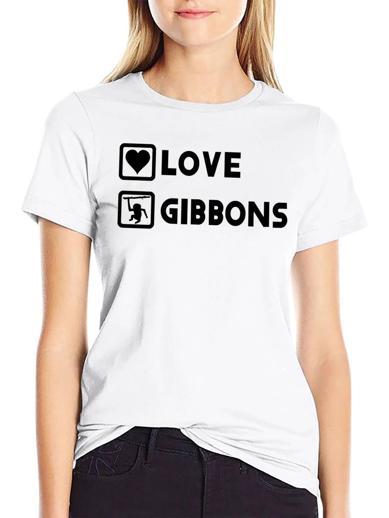 I Love Gibbons Graphic T-Shirt - Unisex Crew Neck