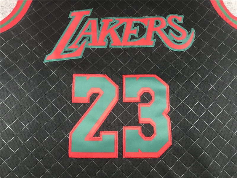 Men's Los Angeles Lakers LeBron James #23 Black Hardwood Classics Player Jerseys