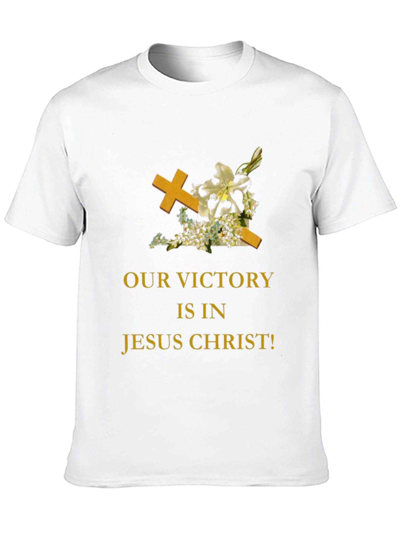 Faith-Based Black T-Shirt: Jesus Christ Victory Design