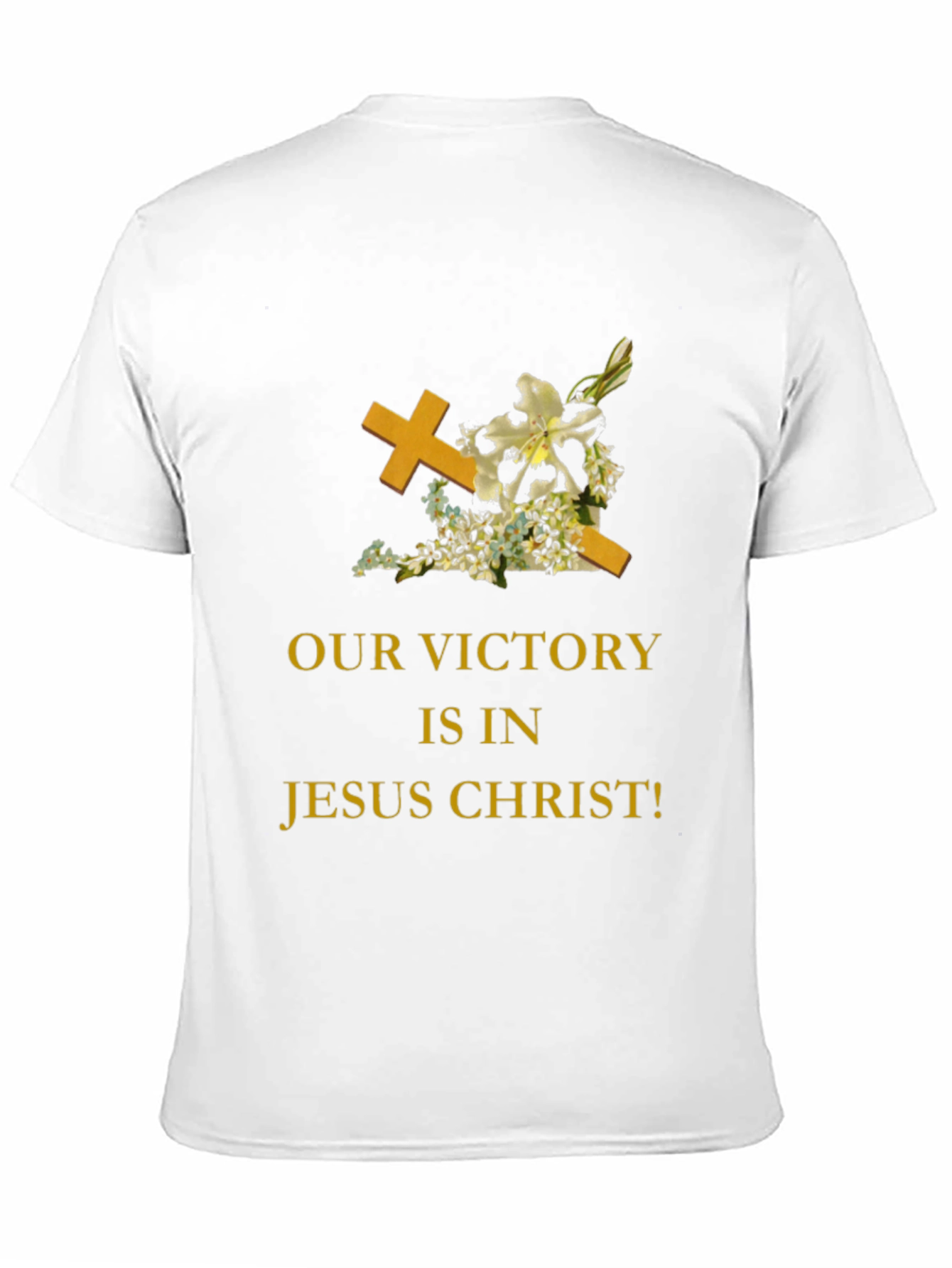 Faith-Based Black T-Shirt: Jesus Christ Victory Design