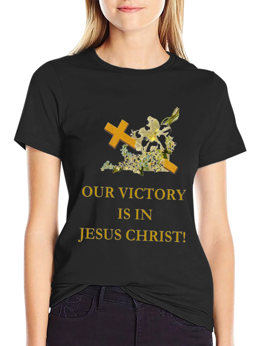 Faith-Based Black T-Shirt: Jesus Christ Victory Design