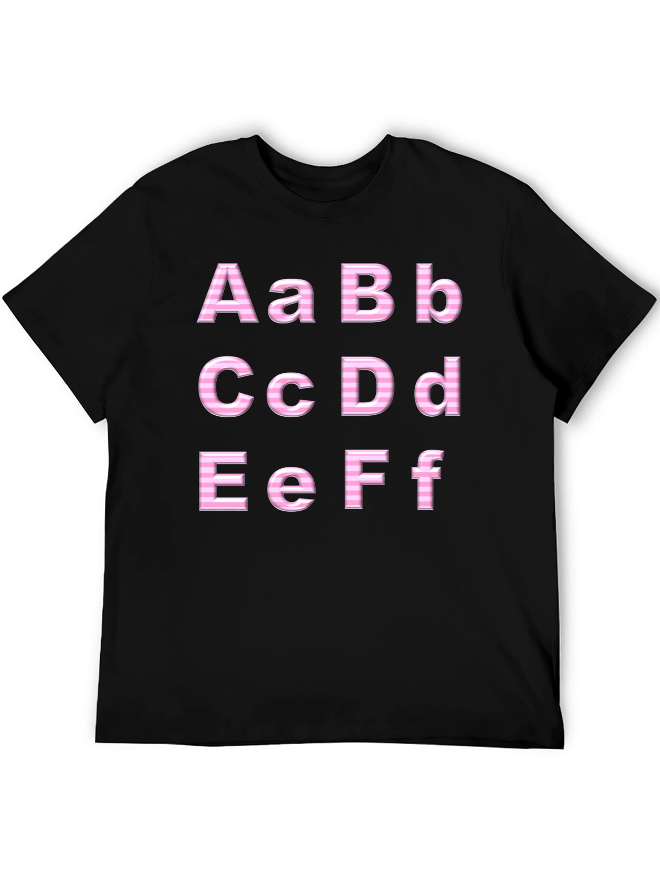 Alphabet Print Black T-Shirt